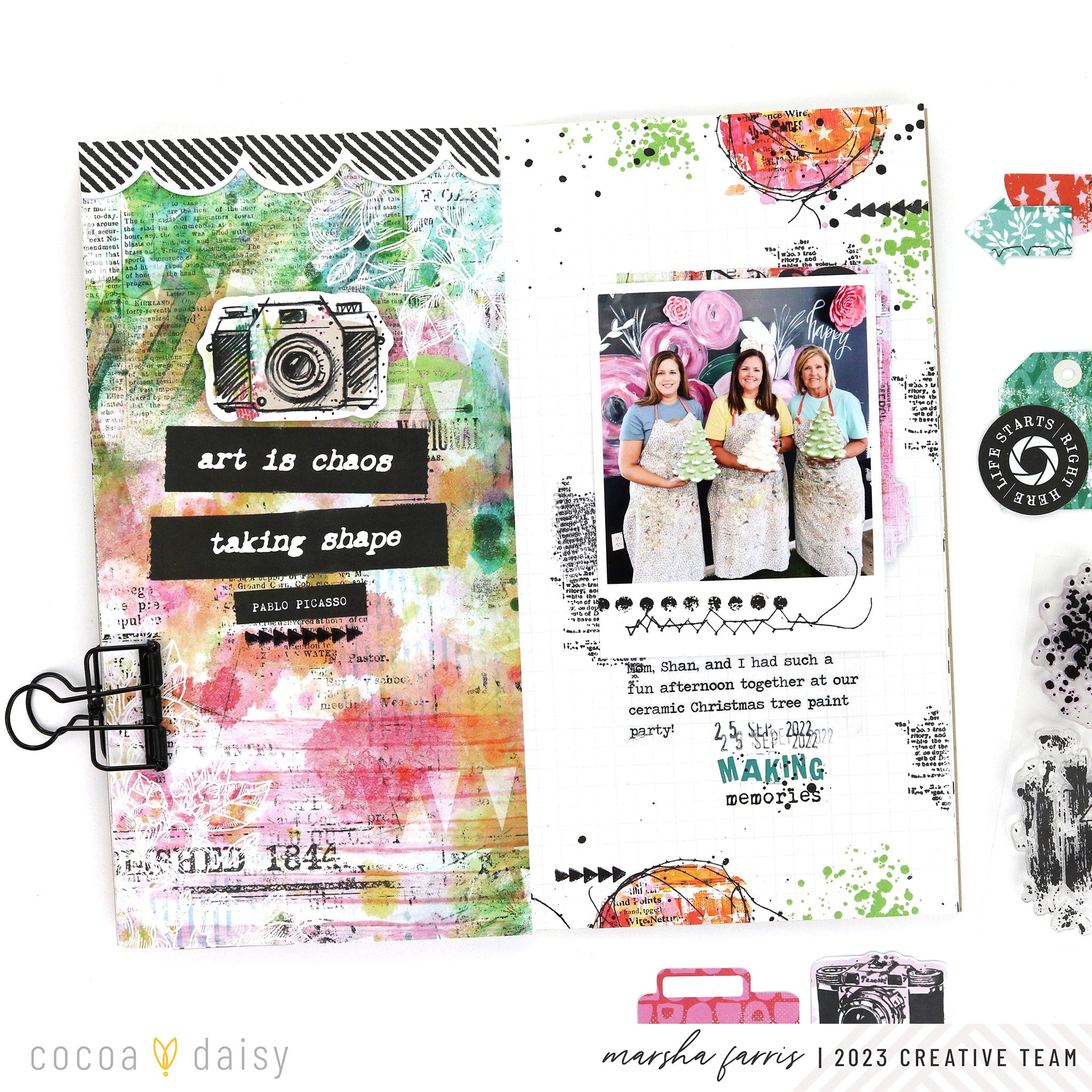 Build a Background with the Daily Journal Kits! Cocoa Daisy
