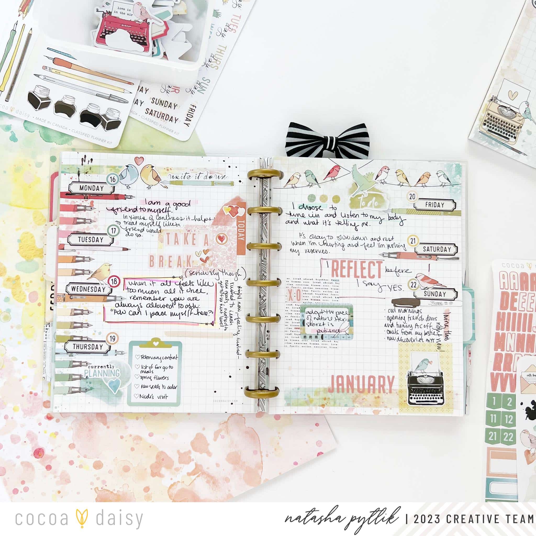 Daily Journal Days of the Week Planner Add On Sticker Sheet – Cocoa Daisy