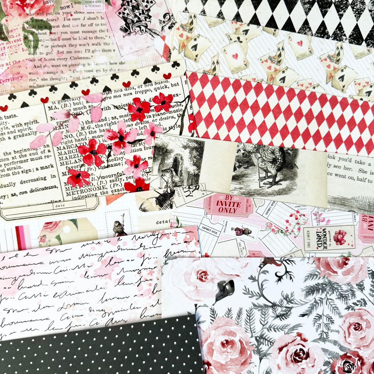 Wonderland  12x12 Set of Monthly Papers February 2024