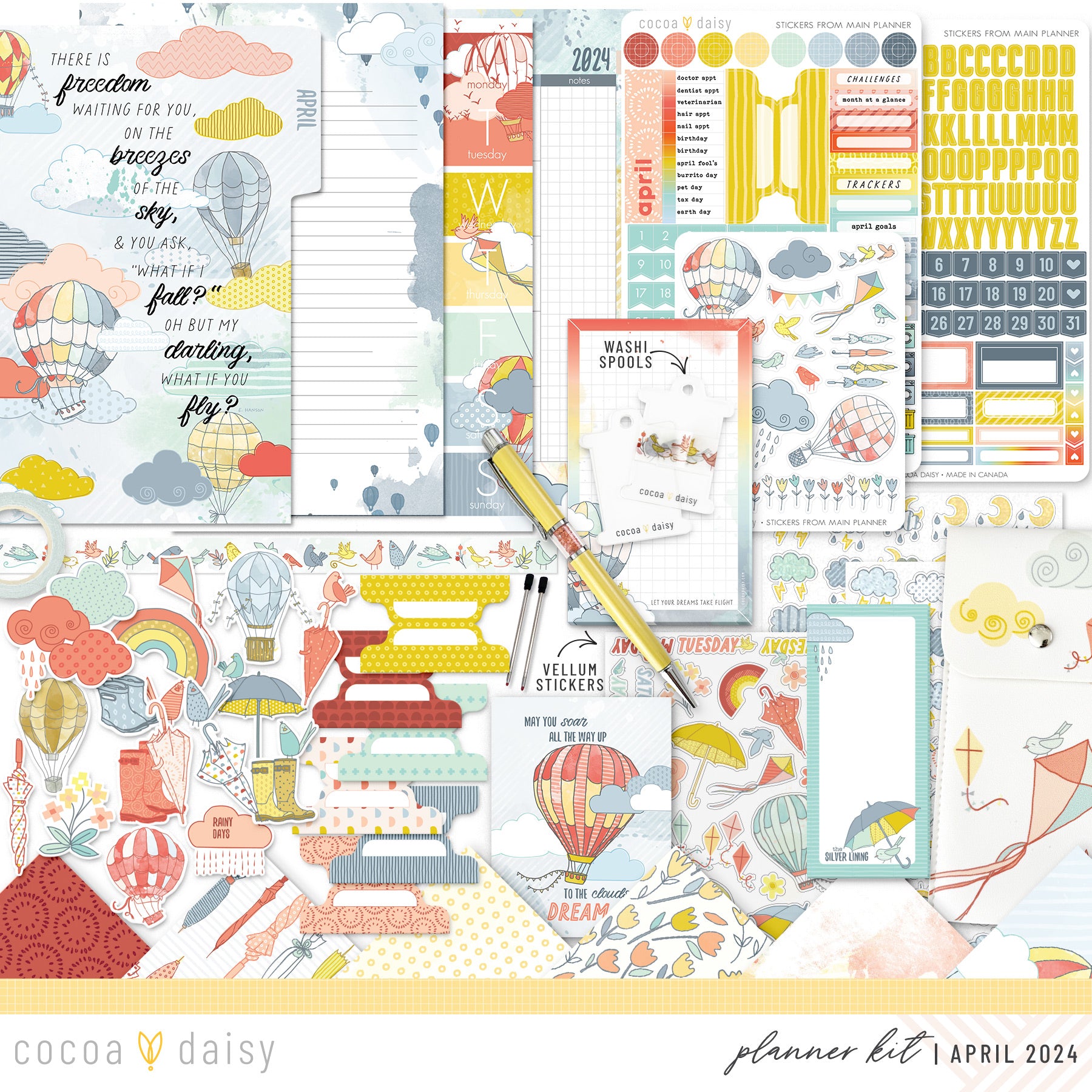 Take Flight Planner Kit - Choose your insert or notebook April 2024
