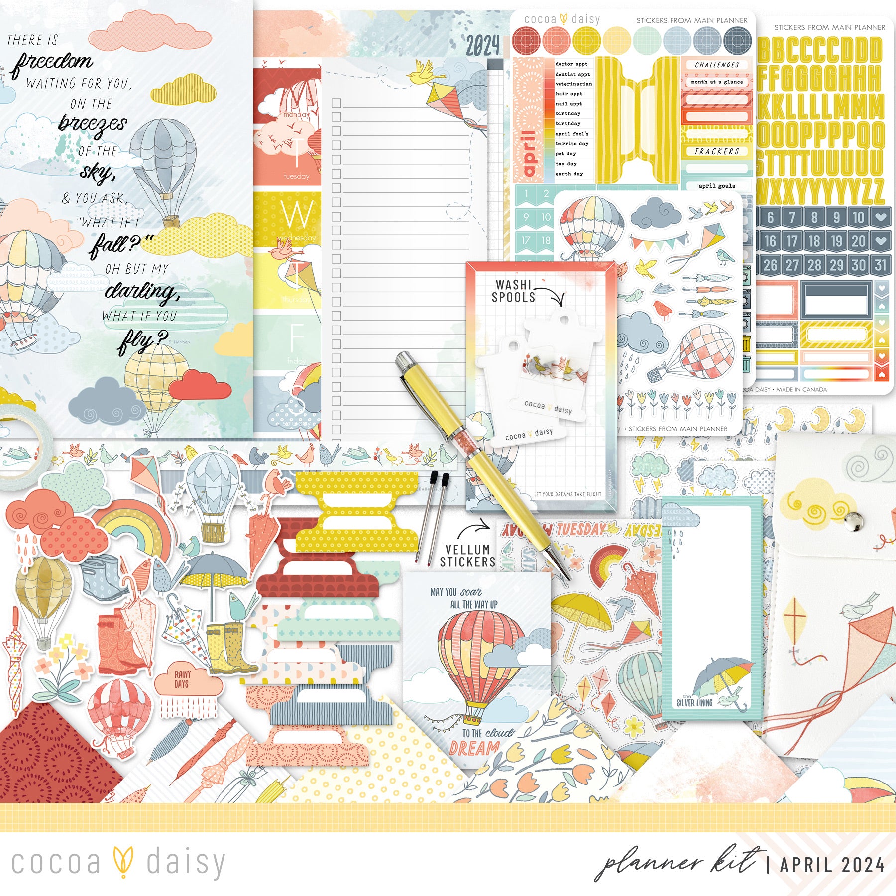Take Flight Planner Kit - Choose your insert or notebook April 2024