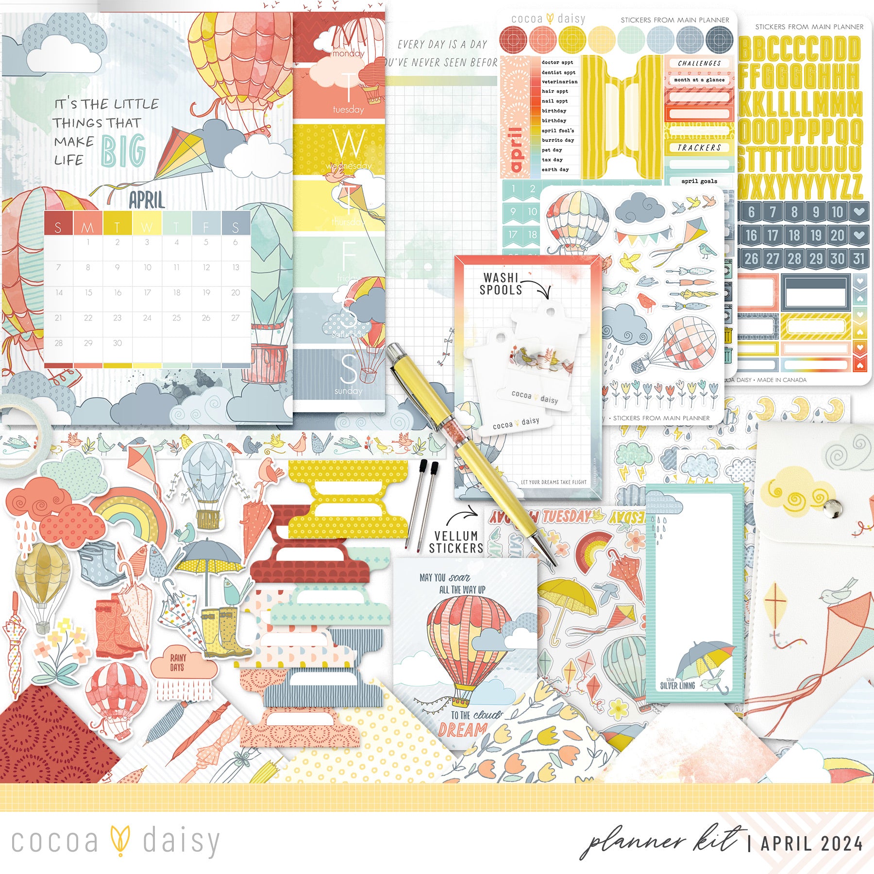 Take Flight Planner Kit - Choose your insert or notebook April 2024