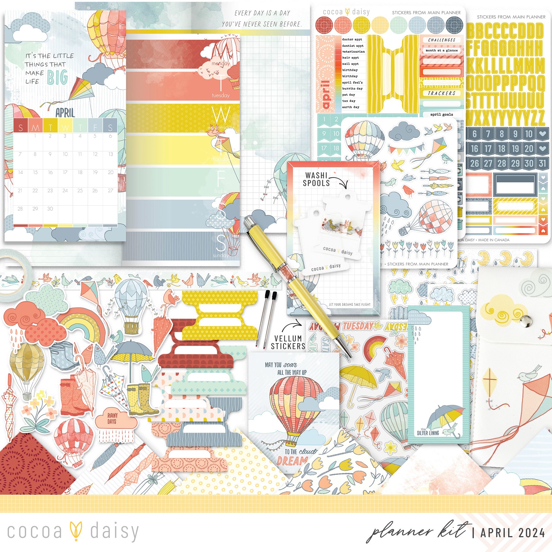 Take Flight Planner Kit - Choose your insert or notebook April 2024