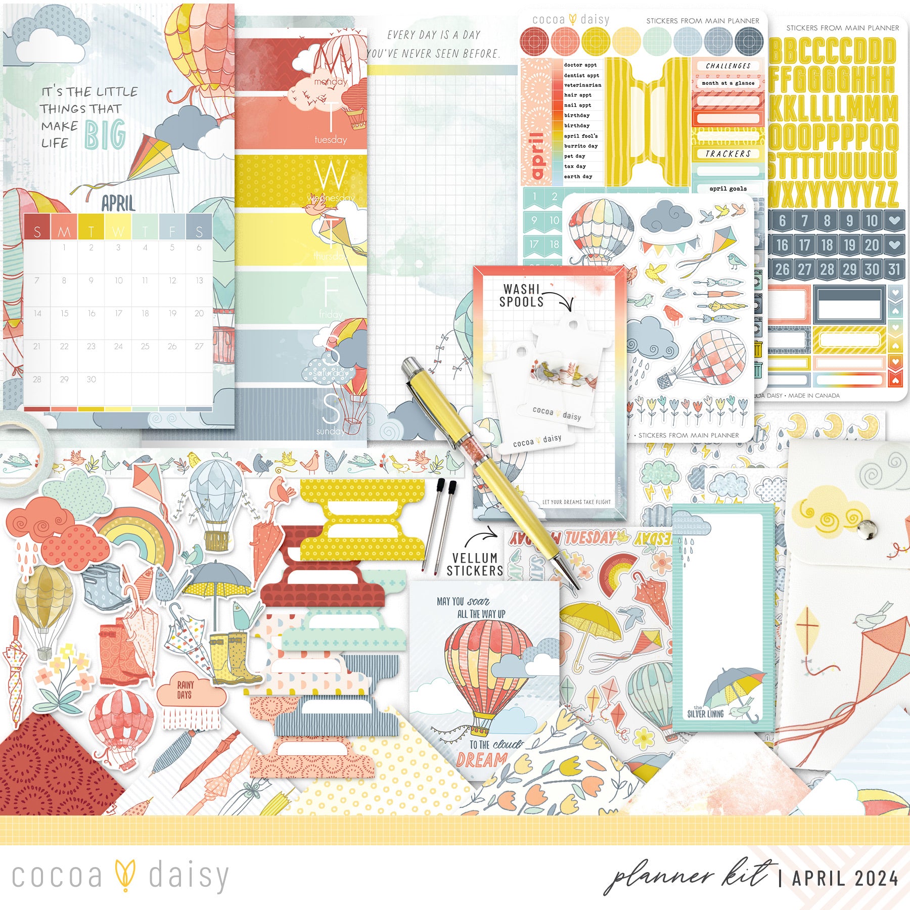 Take Flight Planner Kit - Choose your insert or notebook April 2024