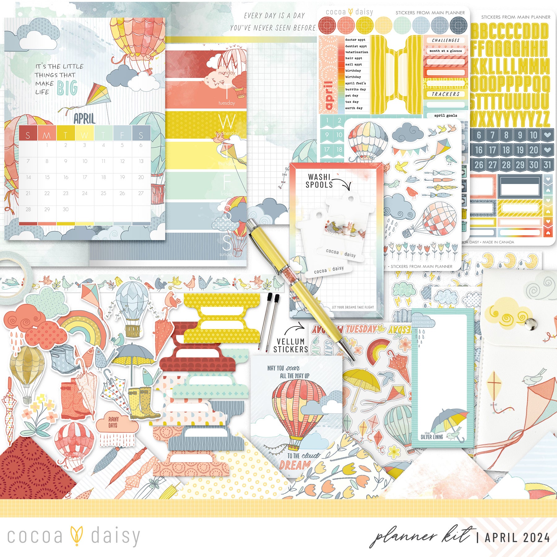 Take Flight Planner Kit - Choose your insert or notebook April 2024