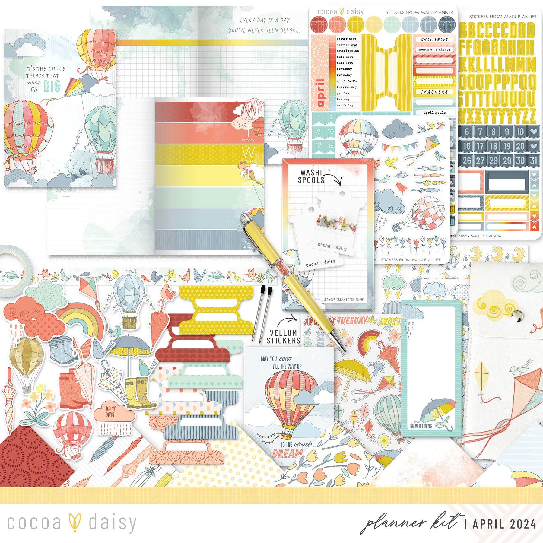 Take Flight Planner Kit - Choose your insert or notebook April 2024