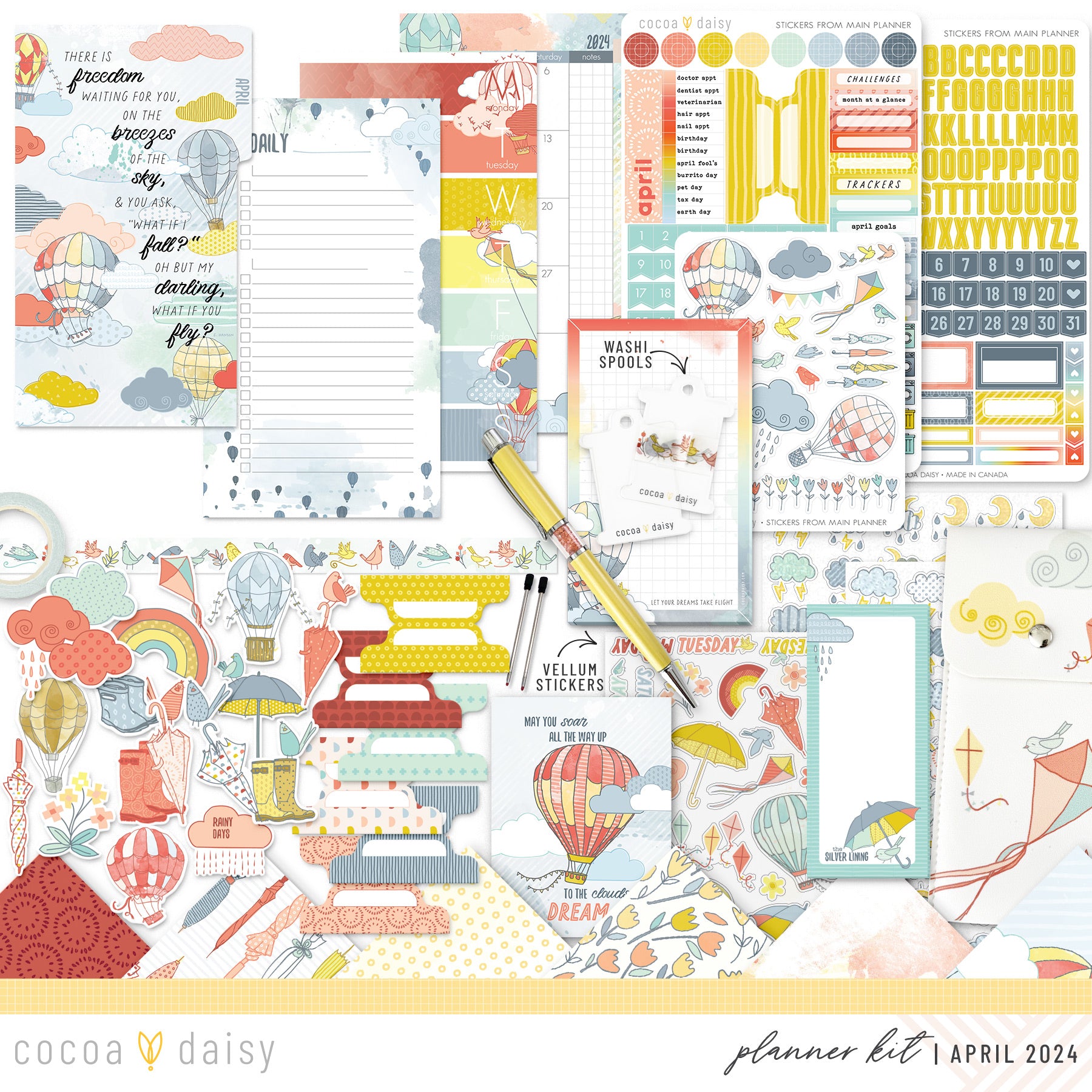 Take Flight Planner Kit - Choose your insert or notebook April 2024