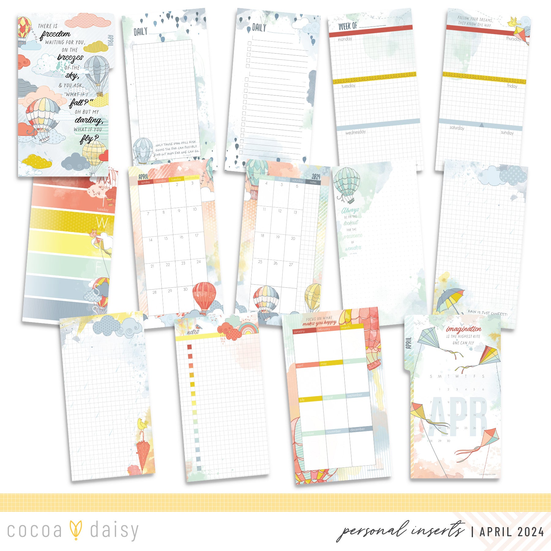 Take Flight Insert or Notebook Only - Choose your size April 2024
