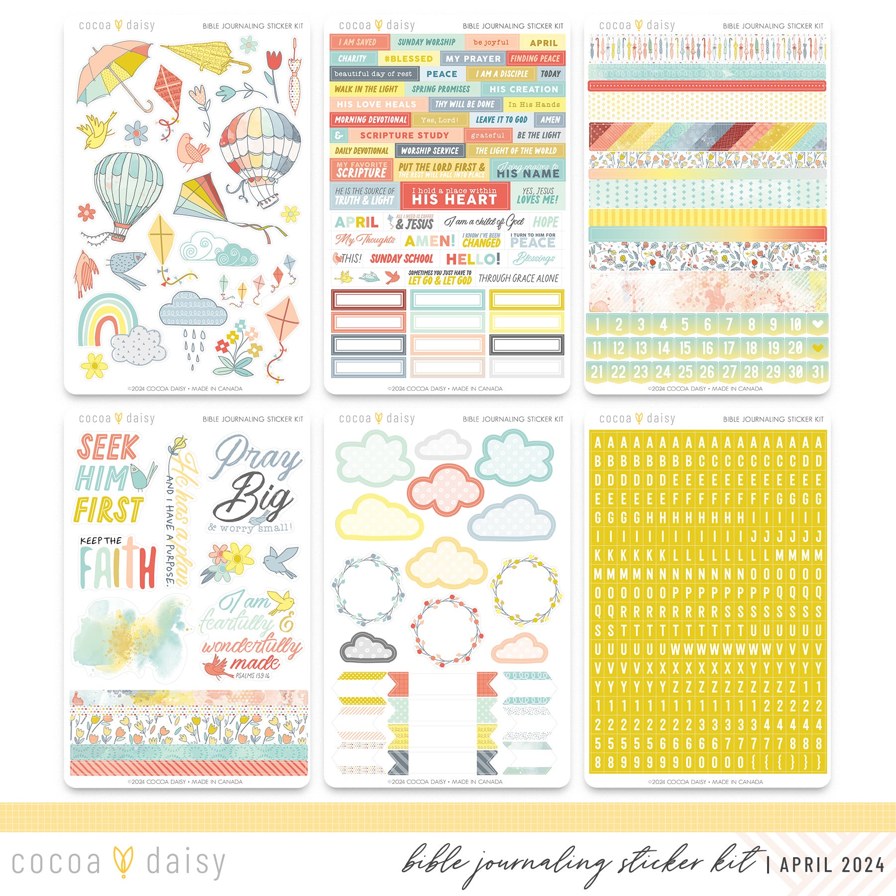 Take Flight Bible Journaling Sticker Kit April 2024 – Cocoa Daisy