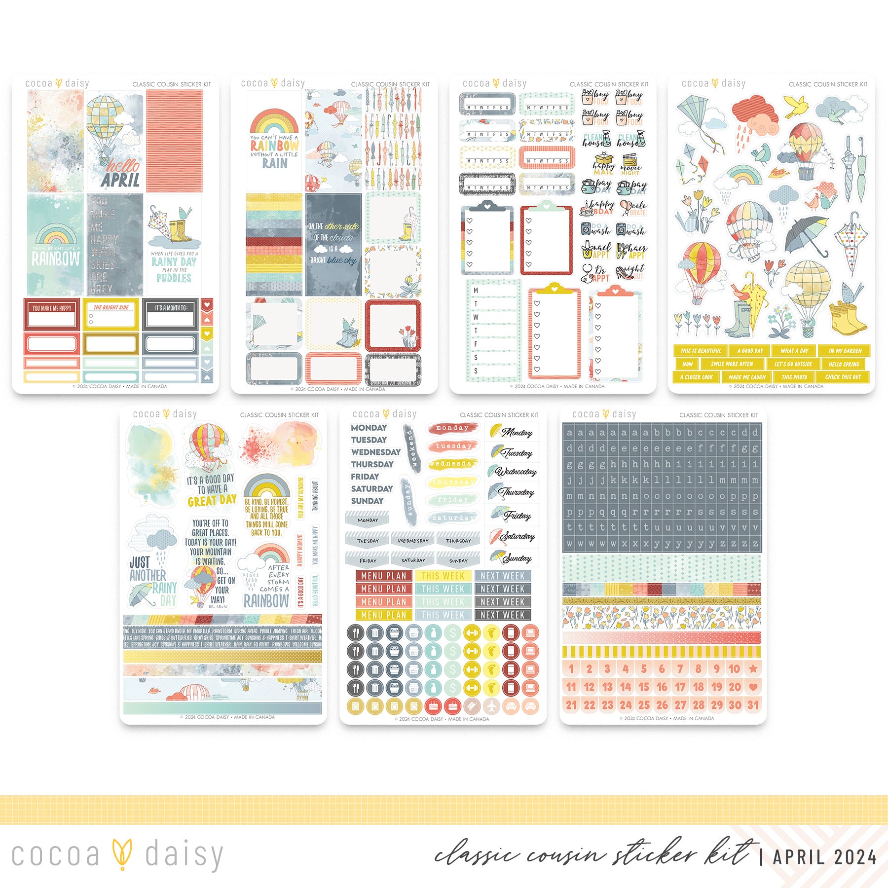 Take Flight Classic Cousin Sticker Kit April 2024 – Cocoa Daisy