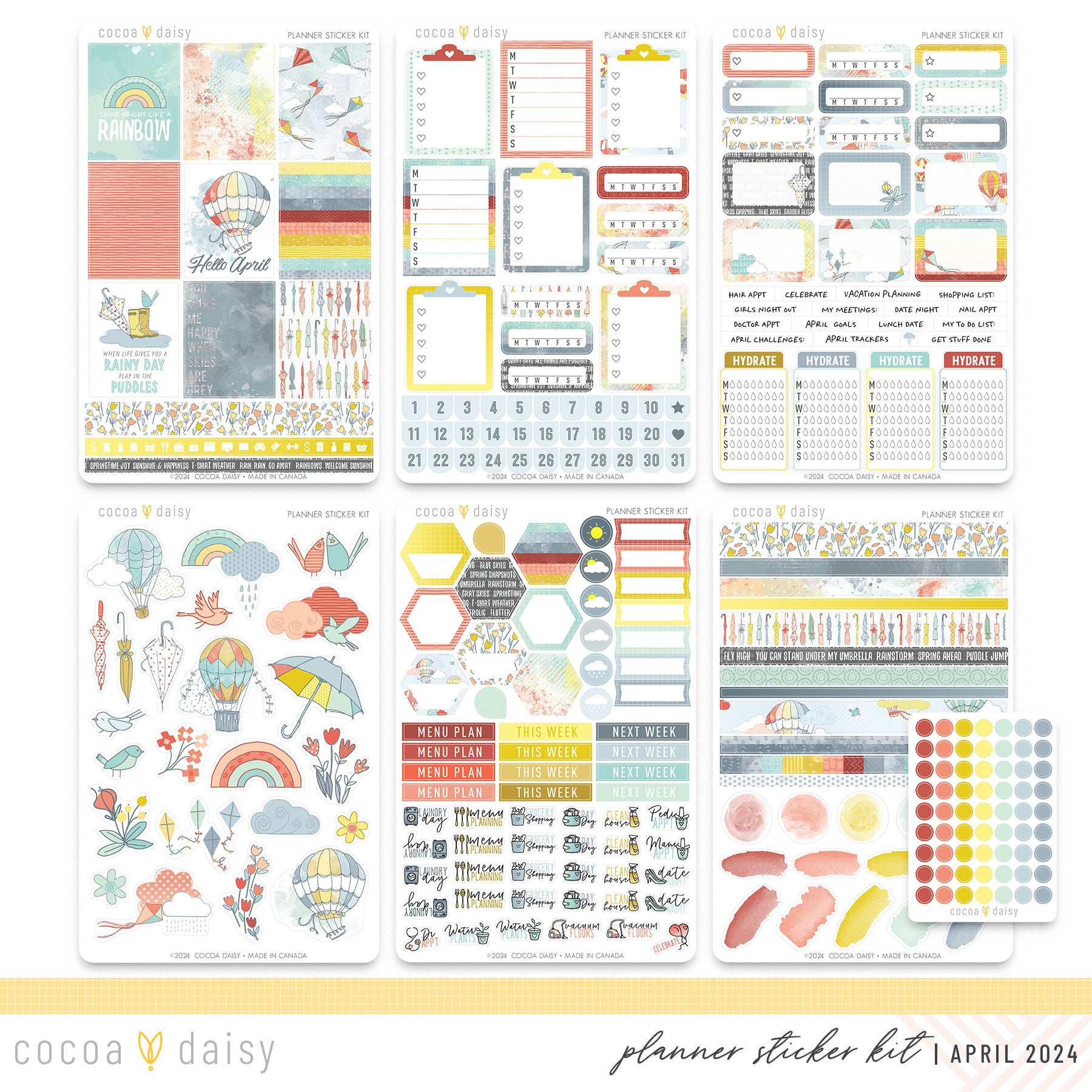 Take Flight Planner Stickers April 2024