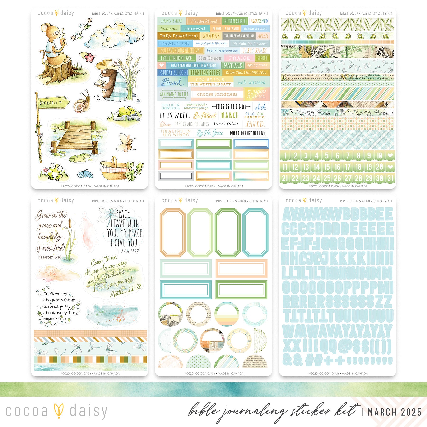 Willows Bible Journaling Sticker Kit - March 2025
