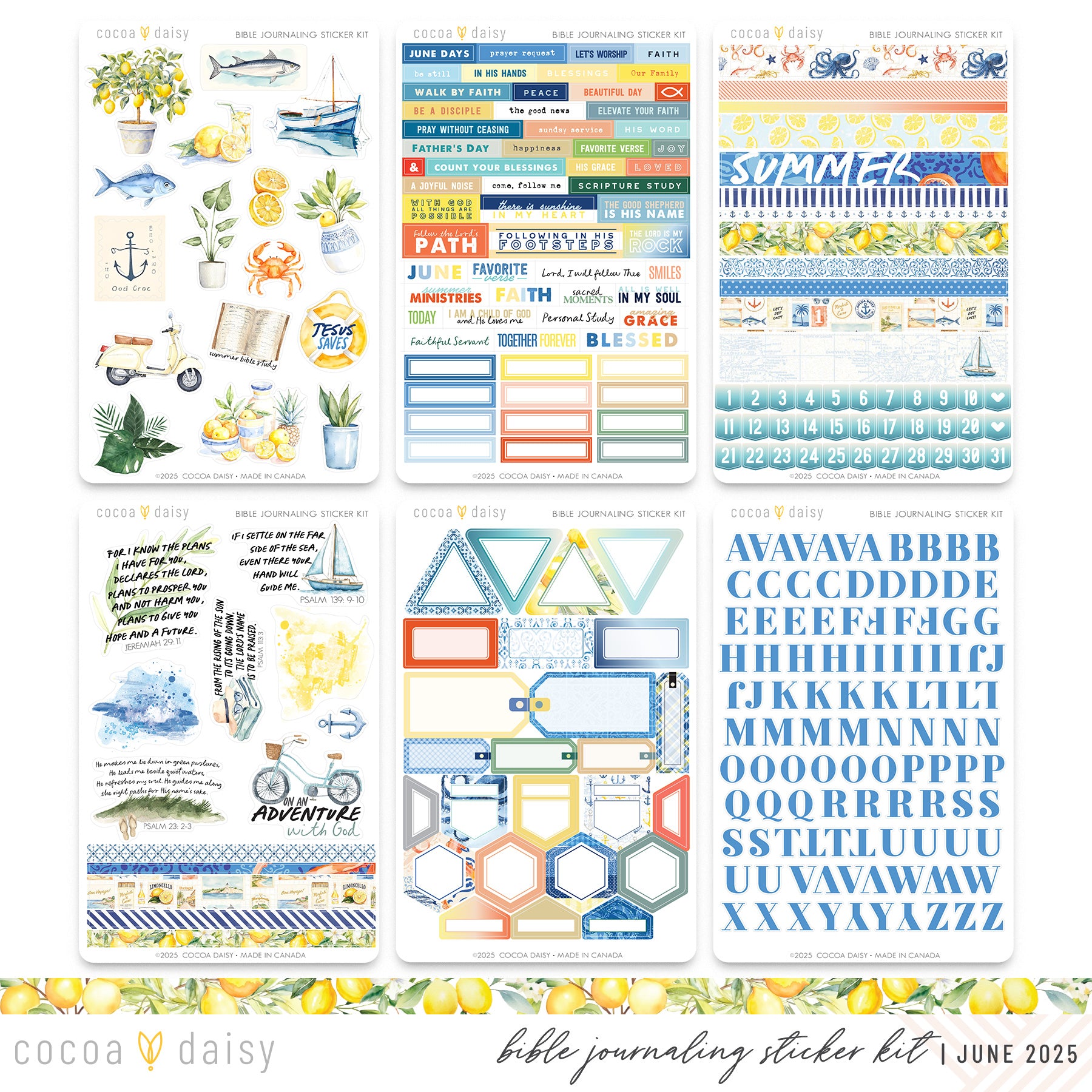 Mediterranean Muse Bible Journaling Sticker Kit - June 2025