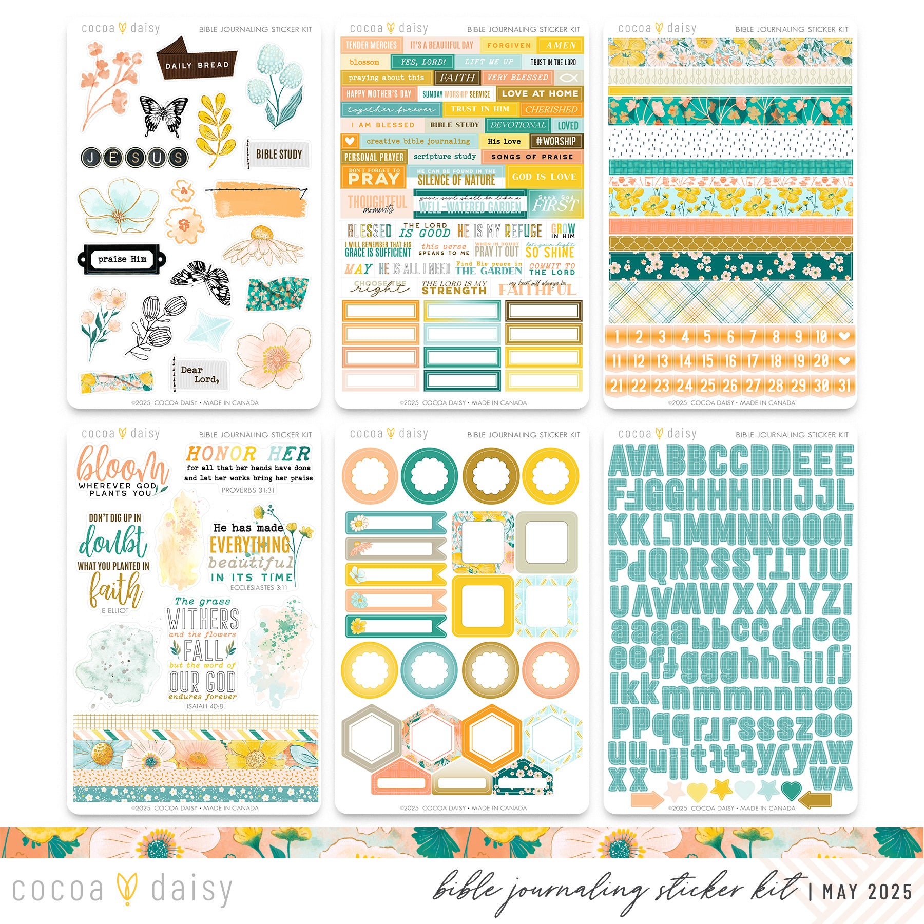 Flourish Bible Journaling Sticker Kit - May 2025 – Cocoa Daisy