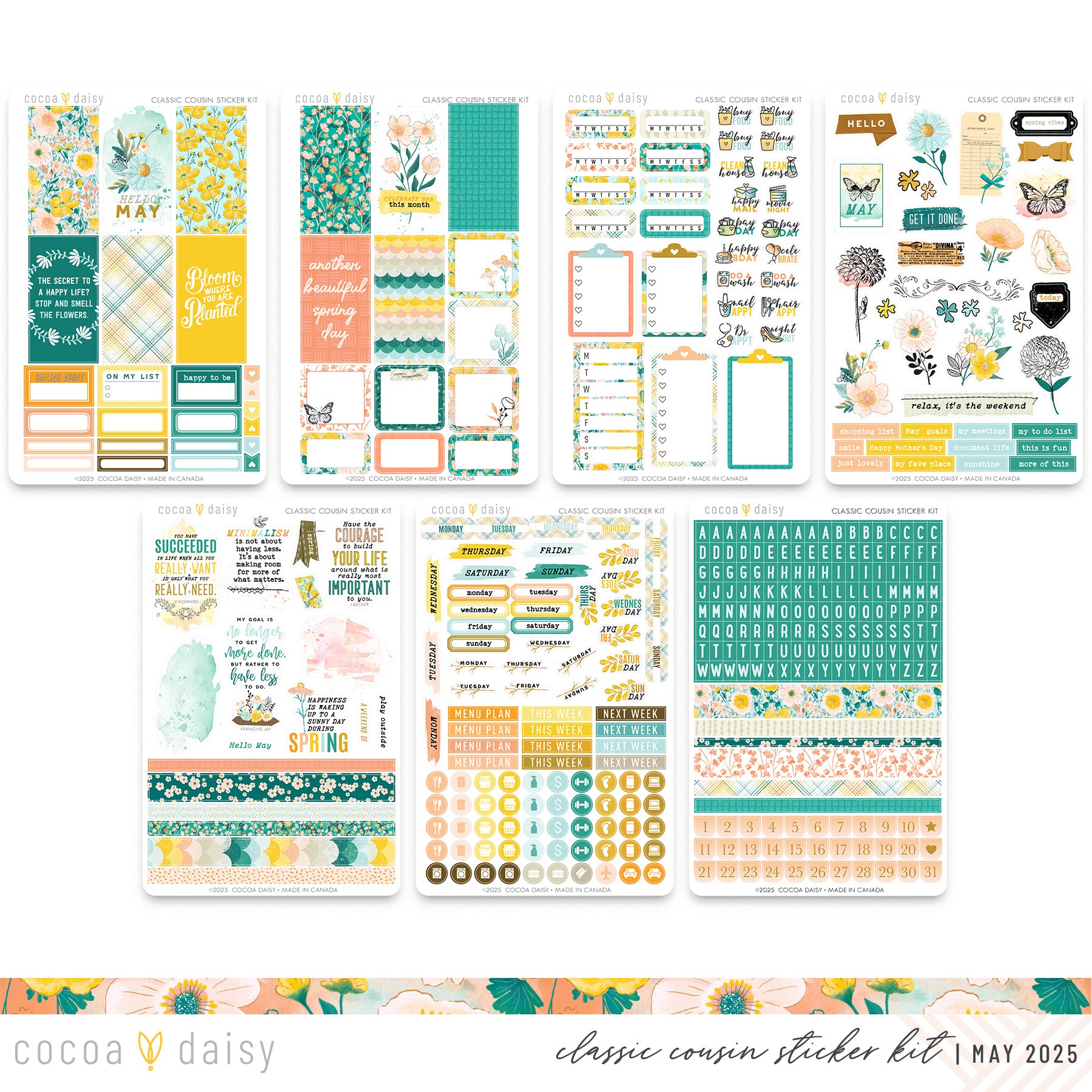Flourish Classic Cousin Sticker Kit - May 2025 – Cocoa Daisy