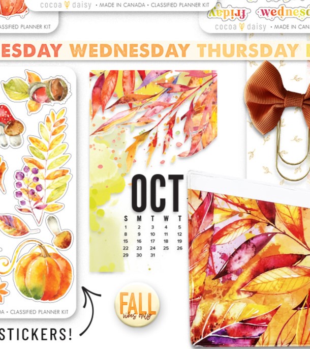Autumn Whispers Clear Calendar Card - October 2023