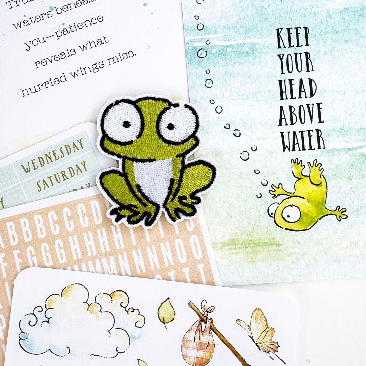 Willows Adhesive Embroidered Frog Patch - February 2025