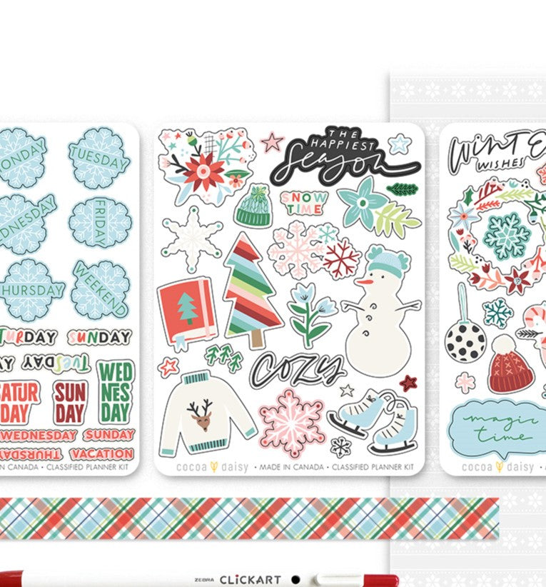 Let It Snow "Happiest Season" Sticker Sheet from the Stationery Kit - December 2023