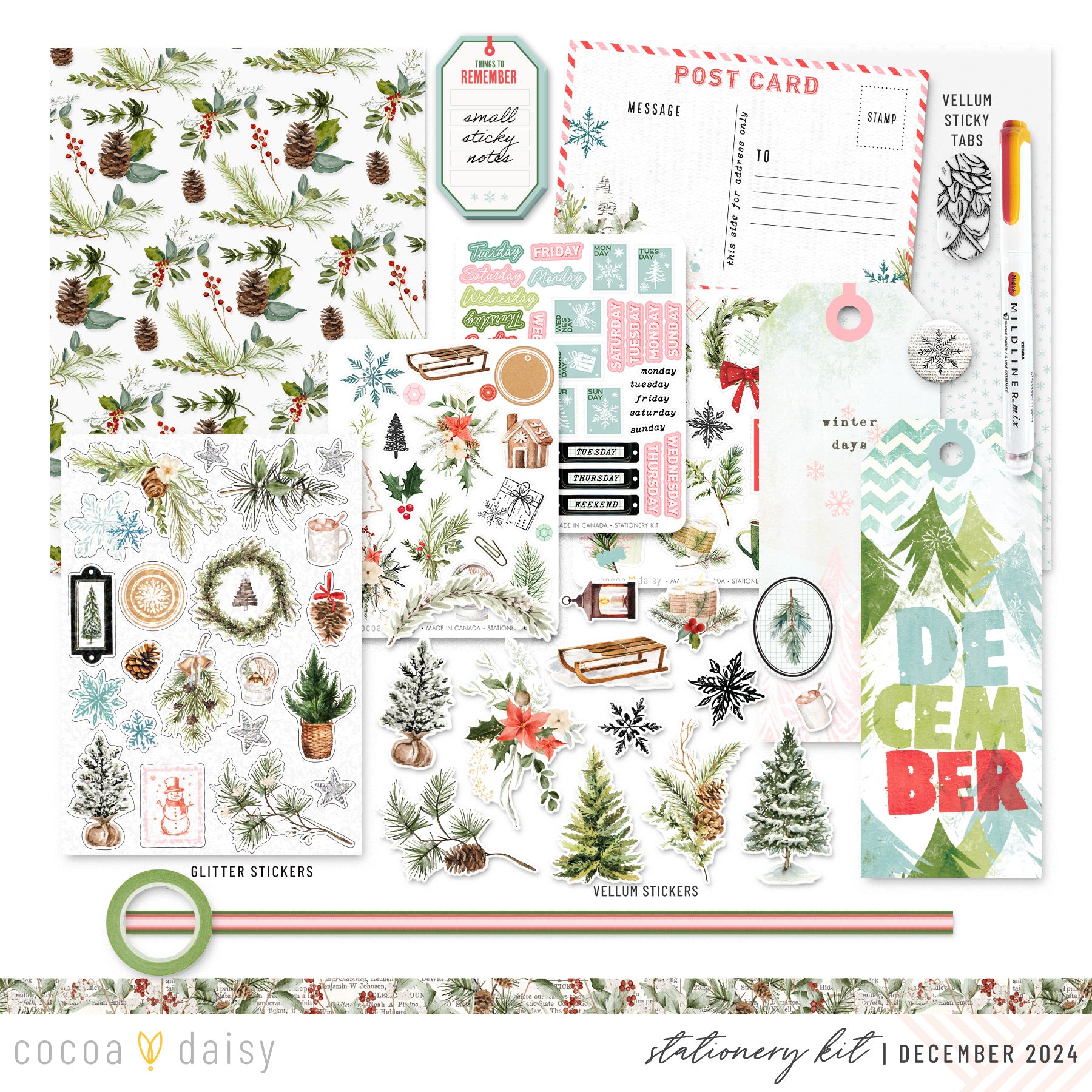 Cedar & Snow Stationery Kit - December 2024