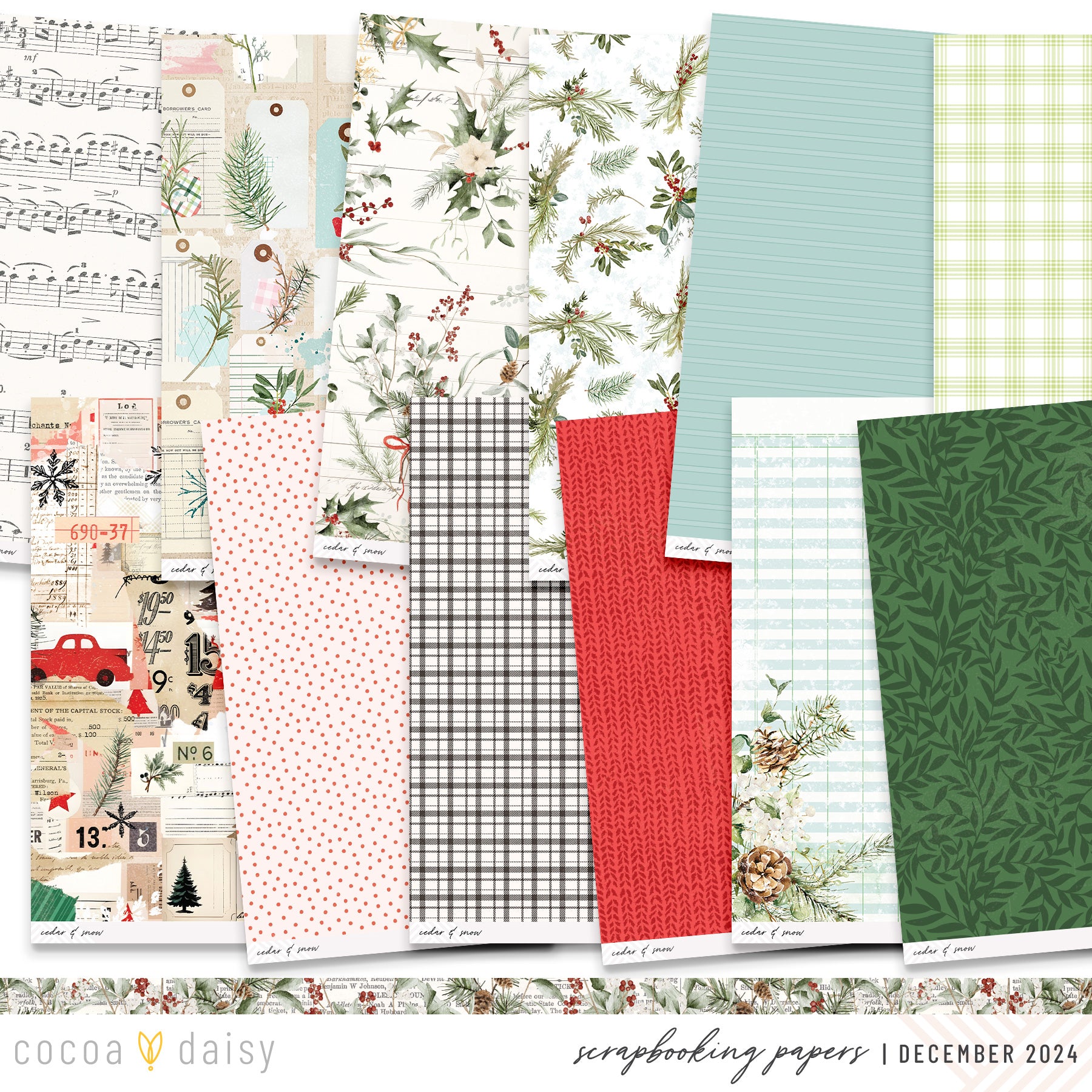 Cedar & Snow Scrapbooking Kit - Choose Your Add On - December 2024