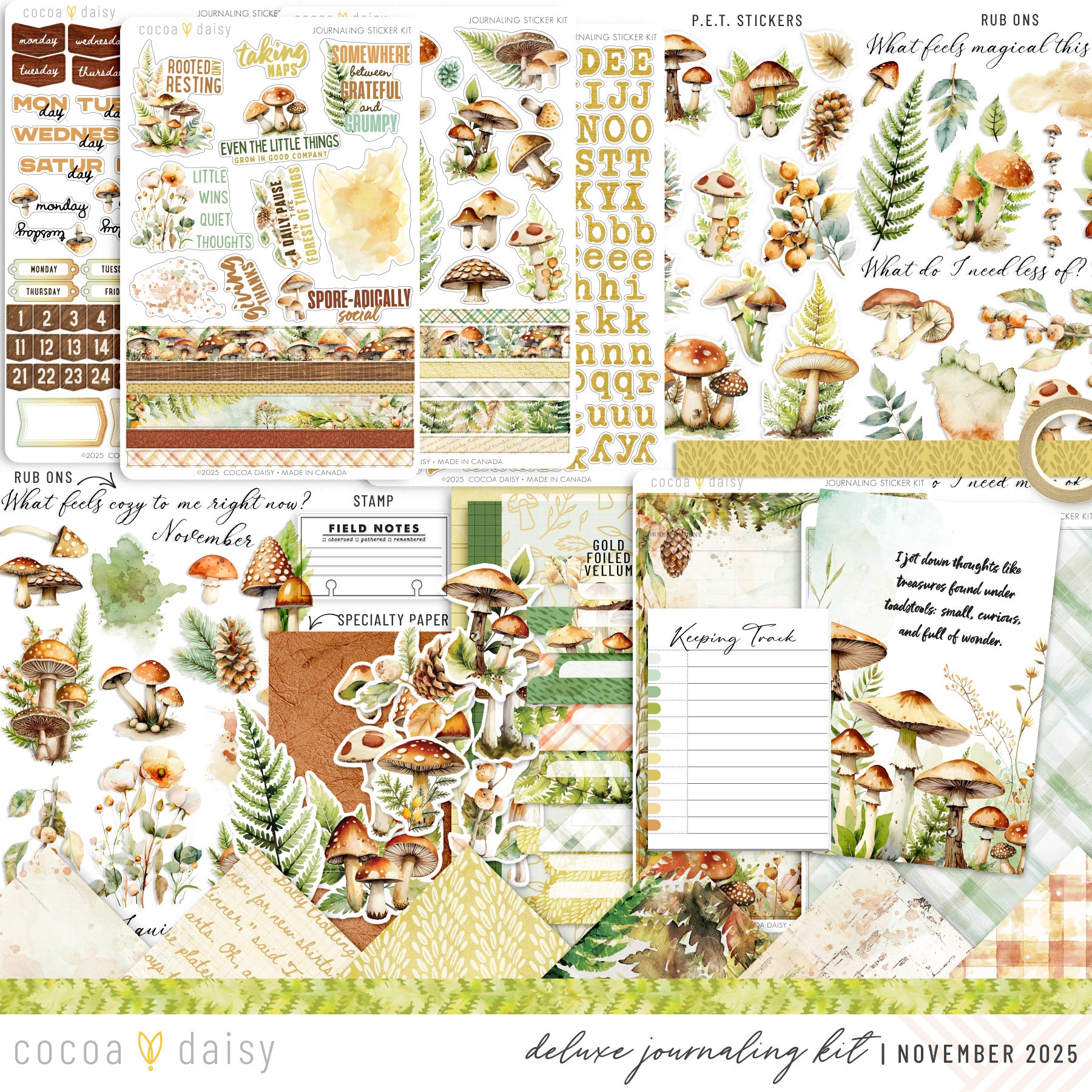 Moss & Mirth Deluxe Journaling Kit- November 2025 – Cocoa Daisy