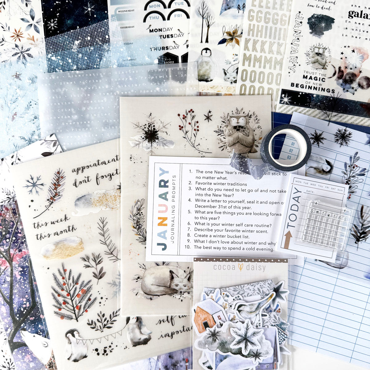 Nordic Nights Deluxe Journaling Kit- January 2025