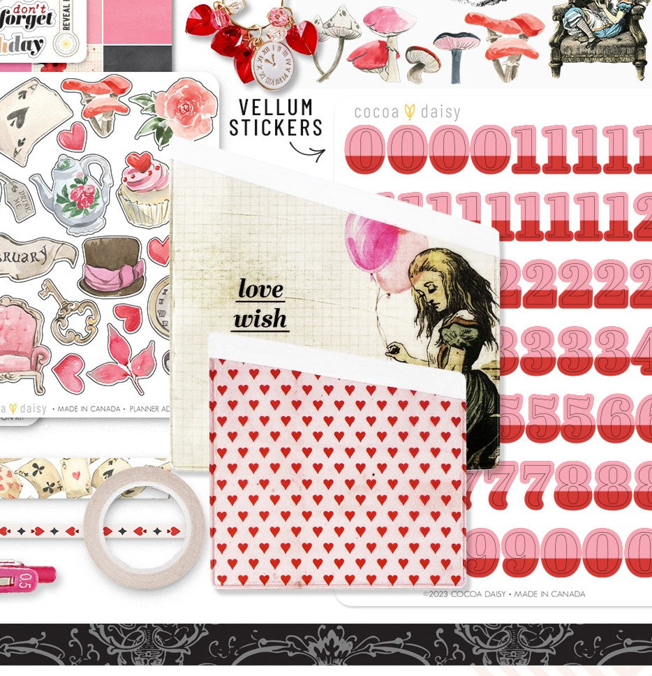 Wonderland Adhesive Pockets from the Planner Add On - February 2024
