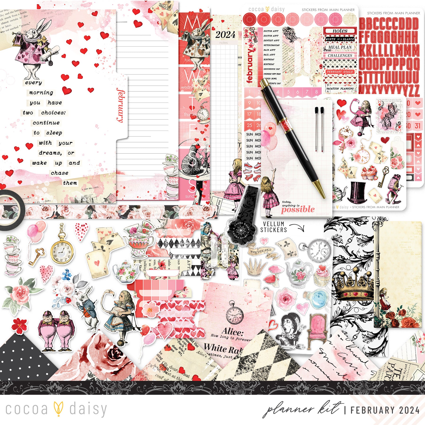 Wonderland Planner Kit - Choose your insert February 2024