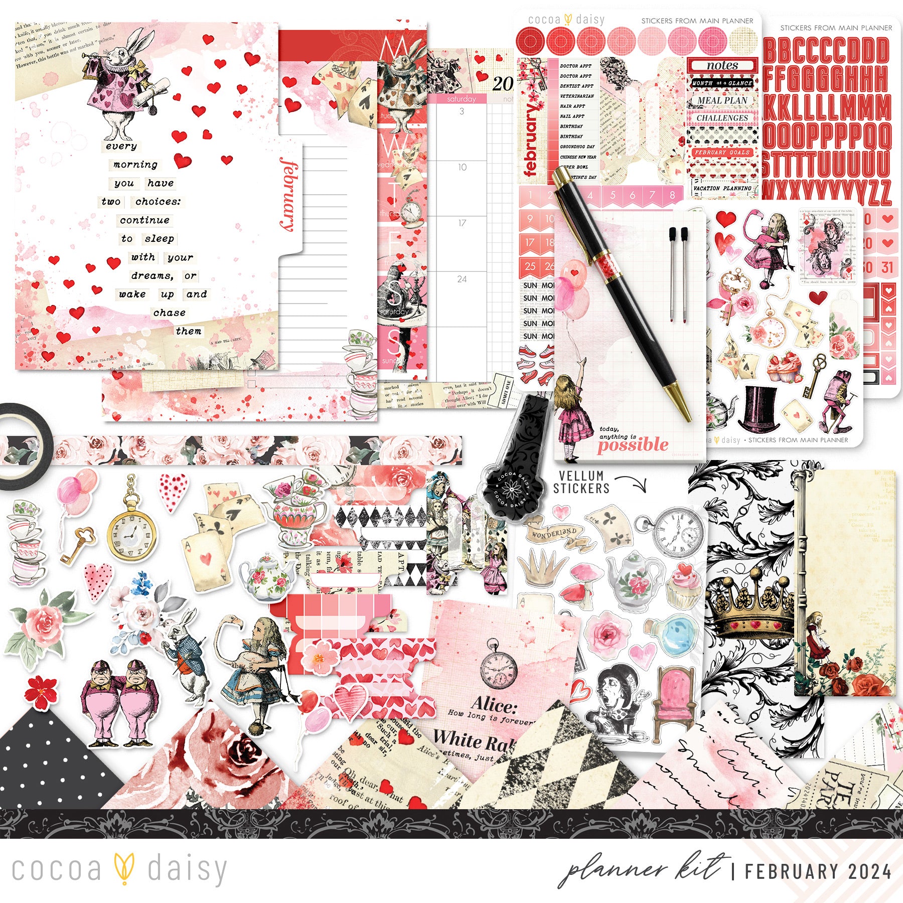 Wonderland Planner Kit - Choose your insert February 2024