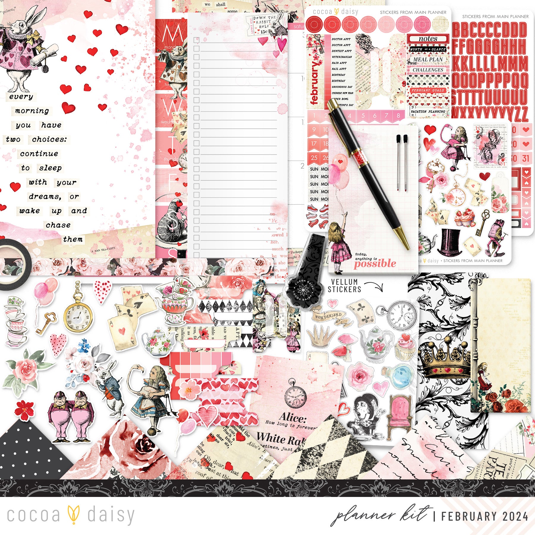 Wonderland Planner Kit - Choose your insert February 2024