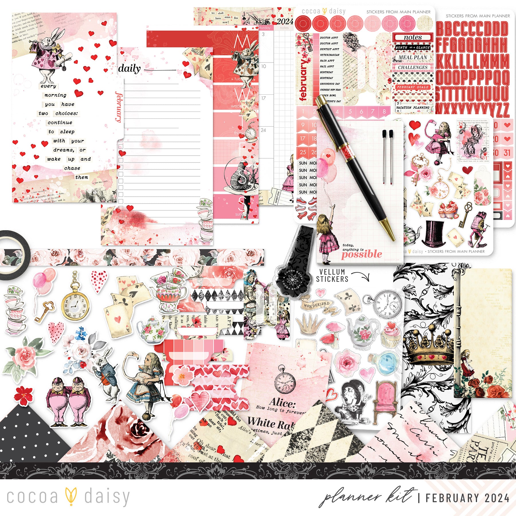 Wonderland Planner Kit - Choose your insert February 2024