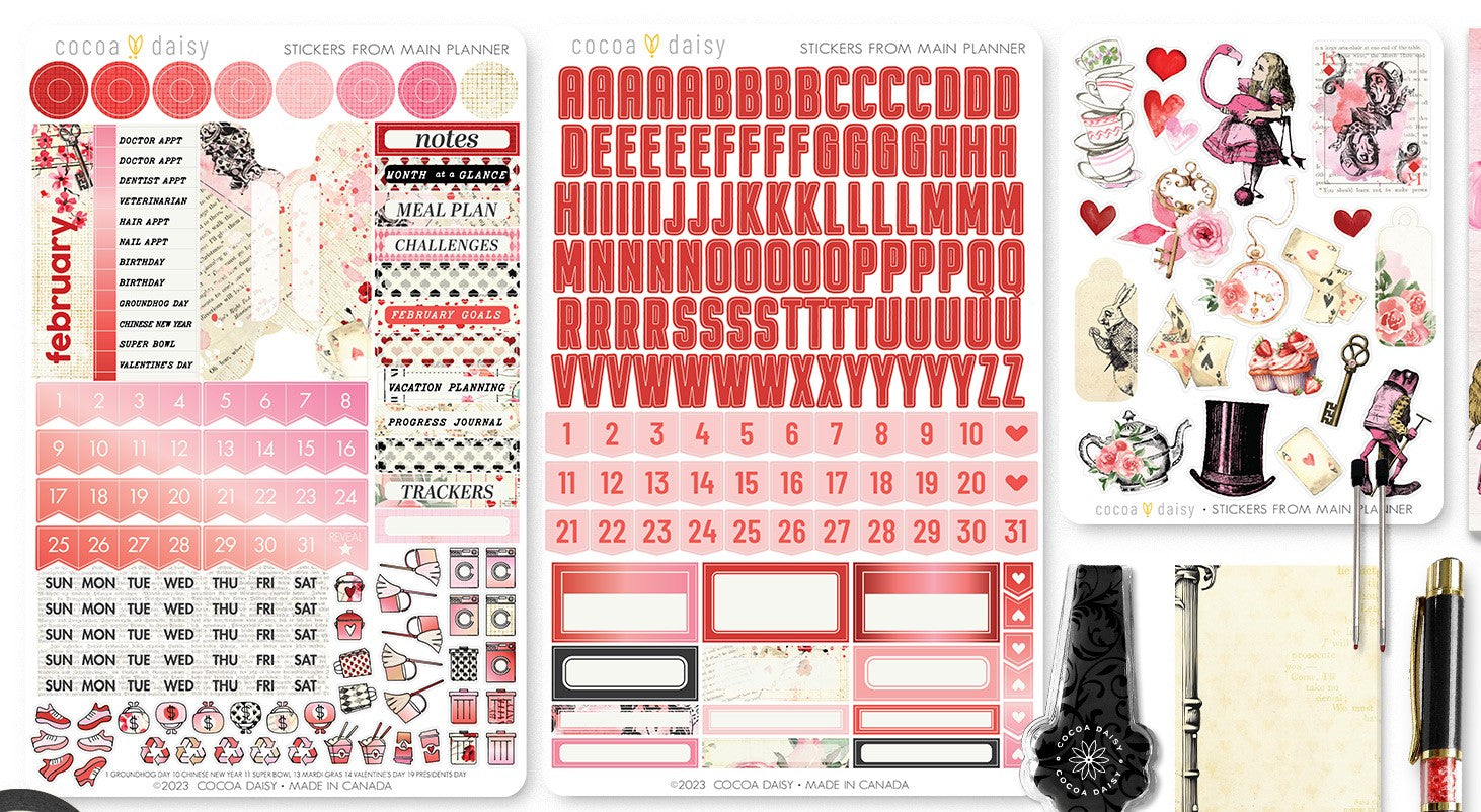 Wonderland Stickers from Main Planner - February 2024