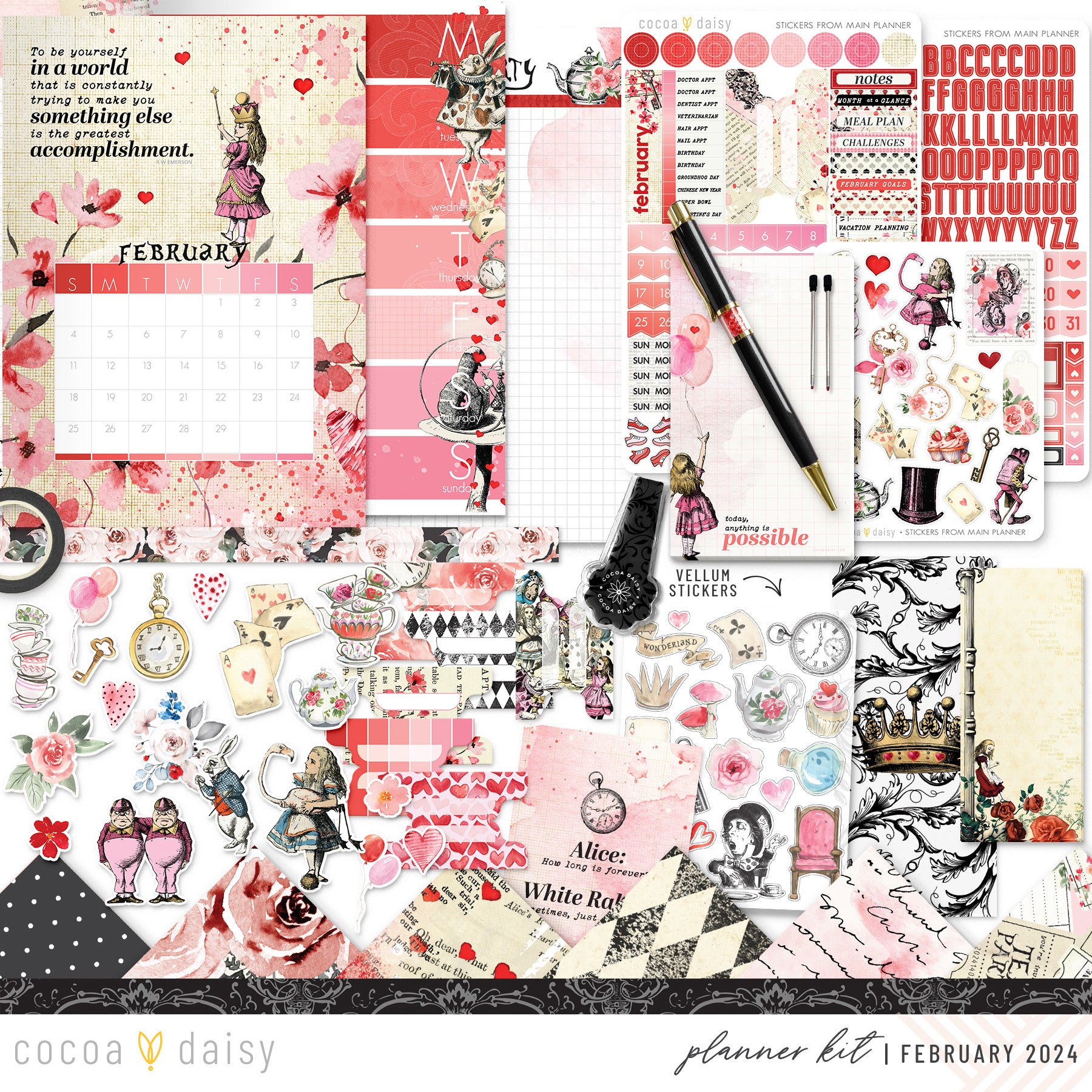 Wonderland Planner Kit - Choose your insert February 2024