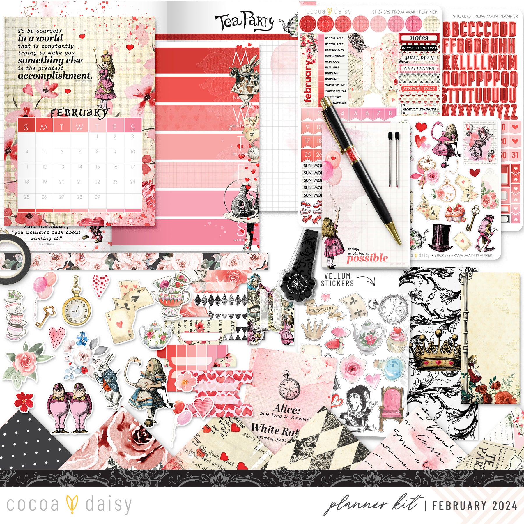 Wonderland Planner Kit - Choose your insert February 2024