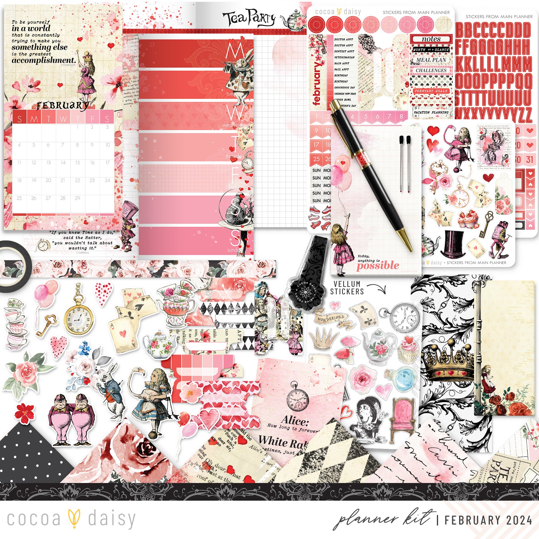 Wonderland Planner Kit - Choose your insert February 2024