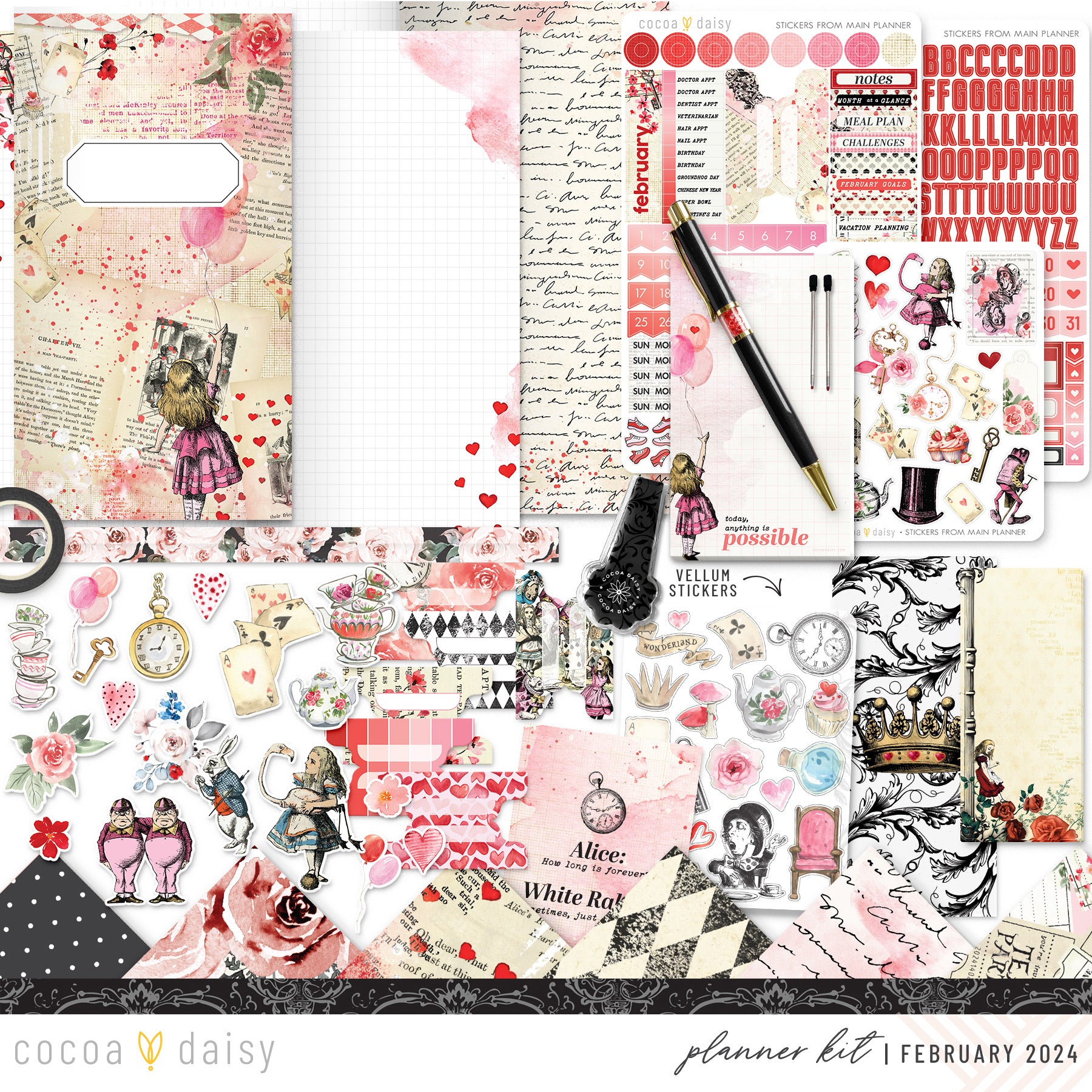 Wonderland Planner Kit - Choose your insert February 2024