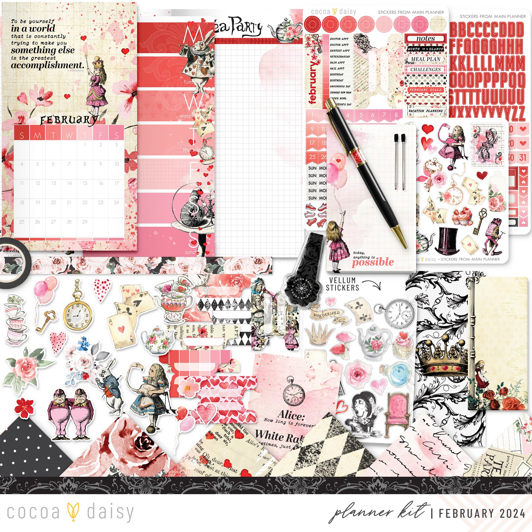 Wonderland Planner Kit - Choose your insert February 2024