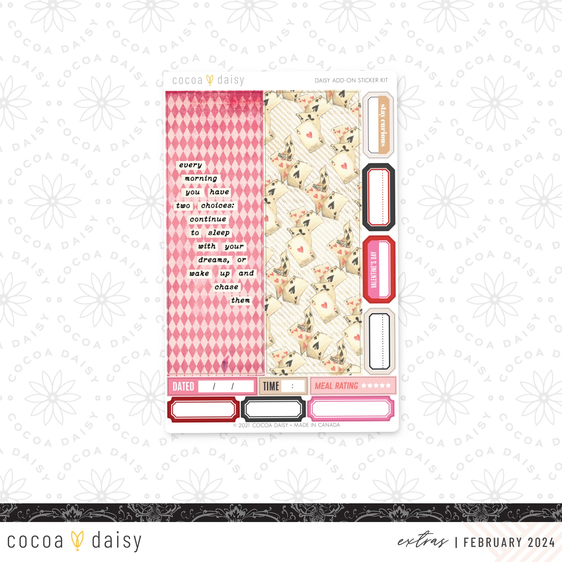 Wonderland Daisy Planner Sticker Sheet from the MMK Kit