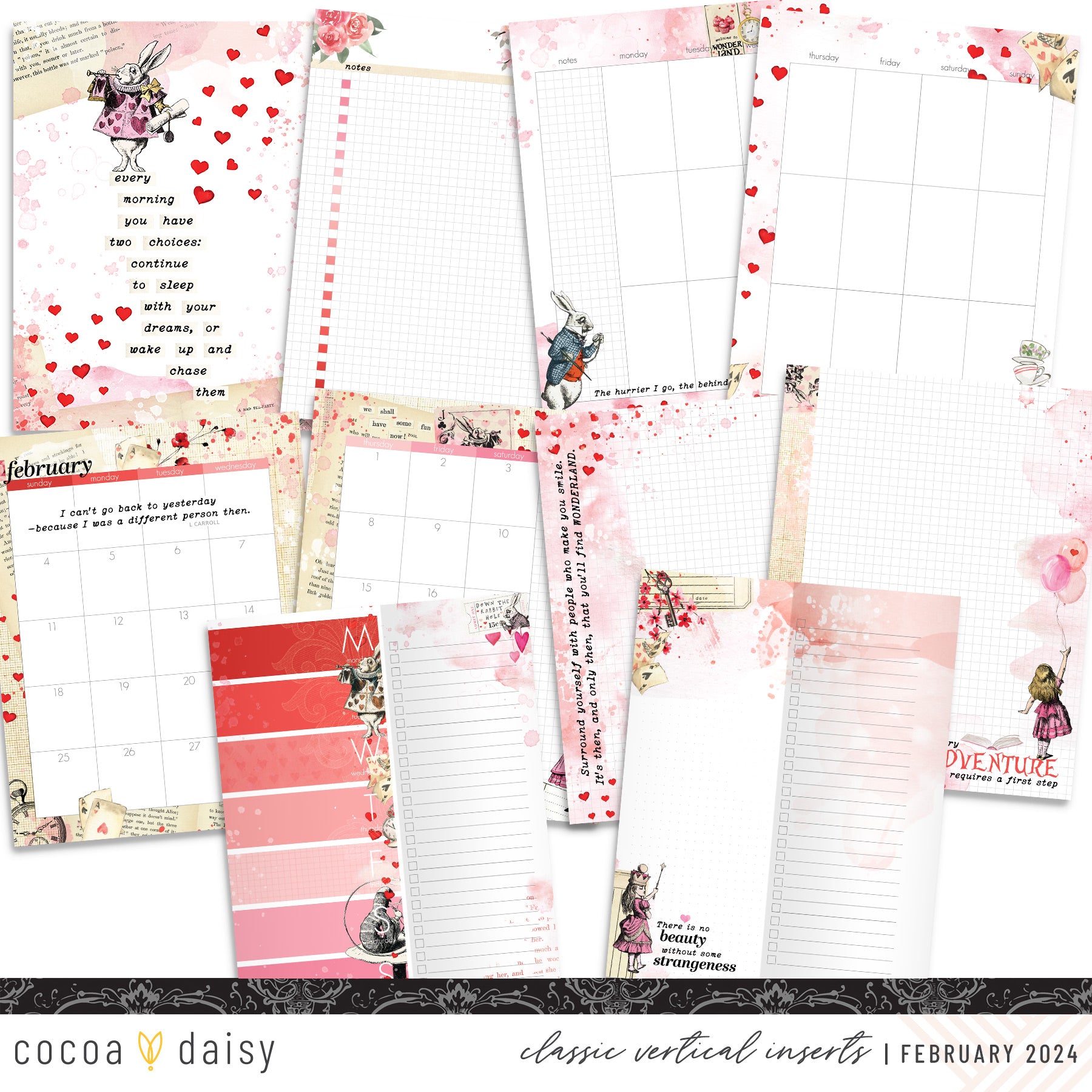 Wonderland Insert or Notebook Only - Choose your size February 2024