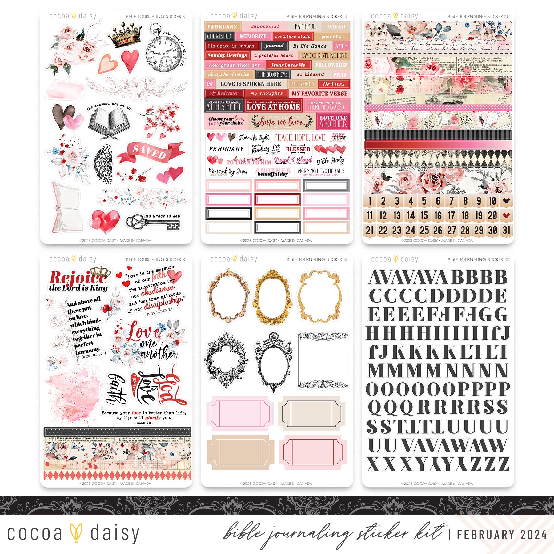 Wonderland Bible Journaling Sticker Kit February 2024