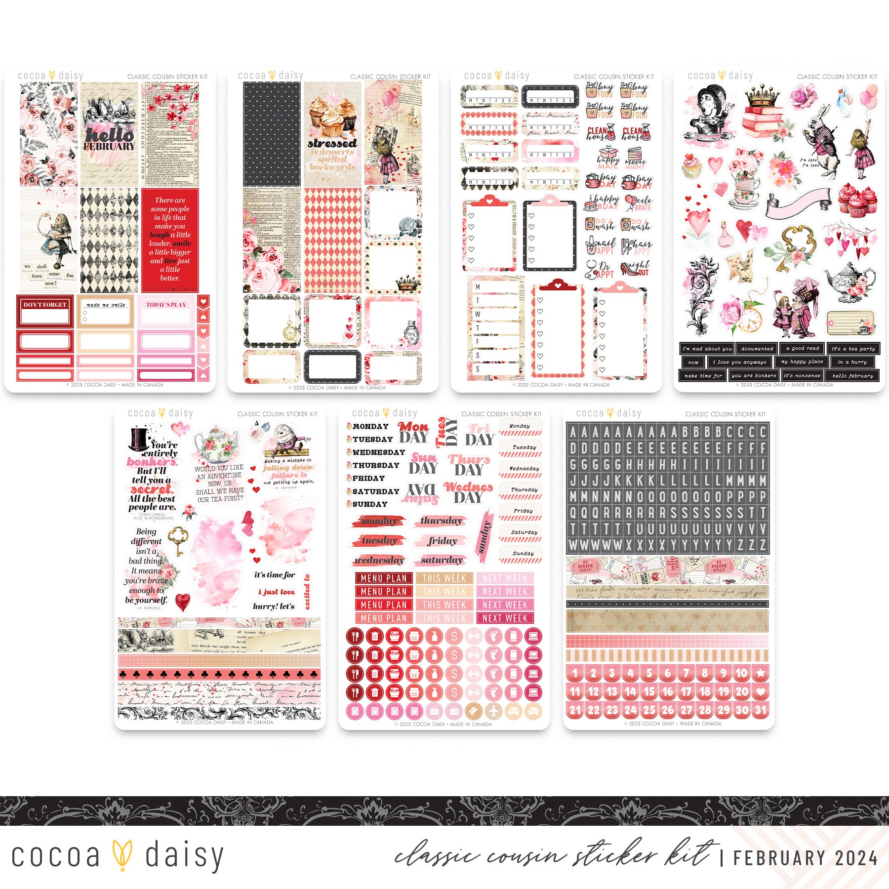 Wonderland  Classic Cousin Sticker Kit February 2024
