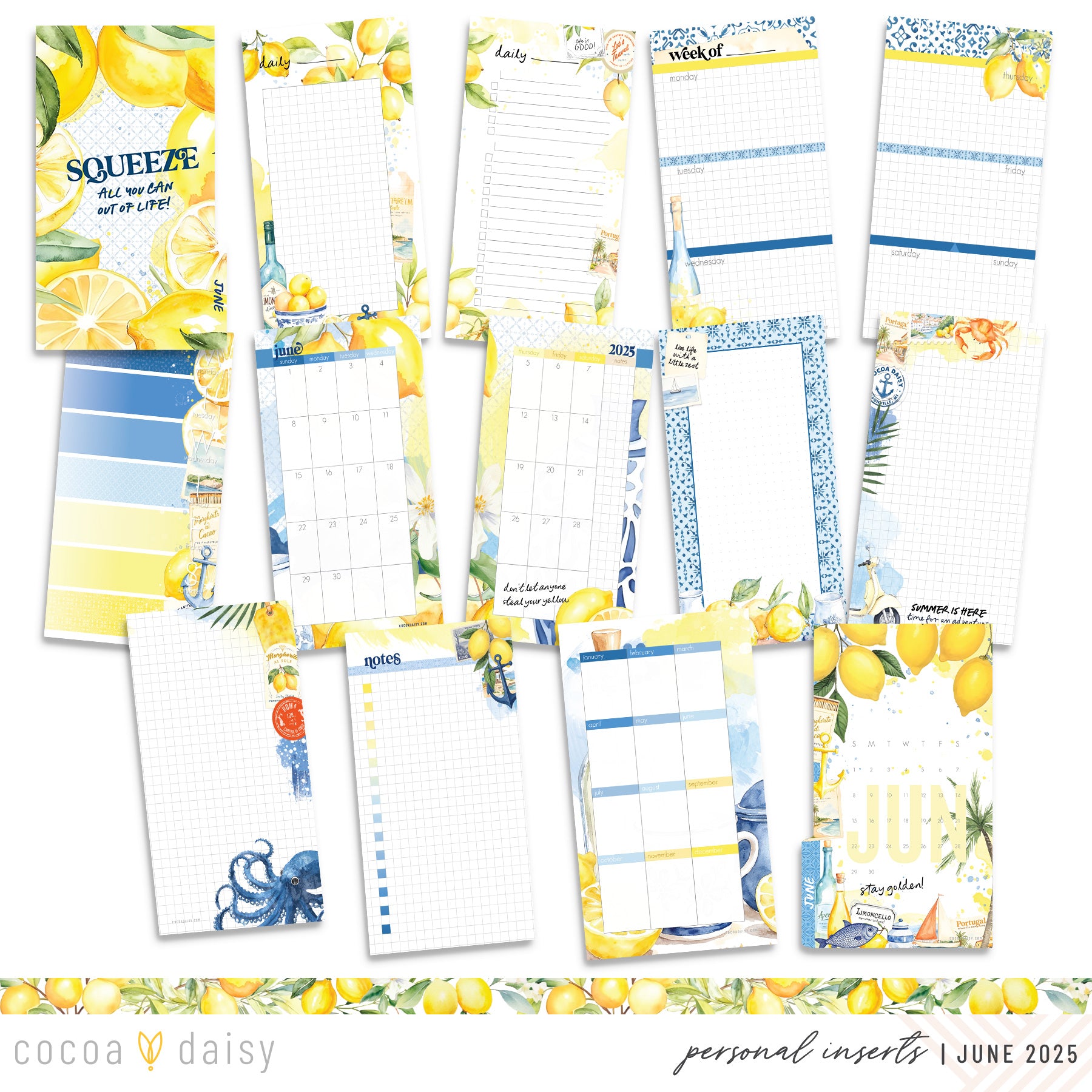 Mediterranean Muse Inserts or notebook Only - Choose your size - June 2025