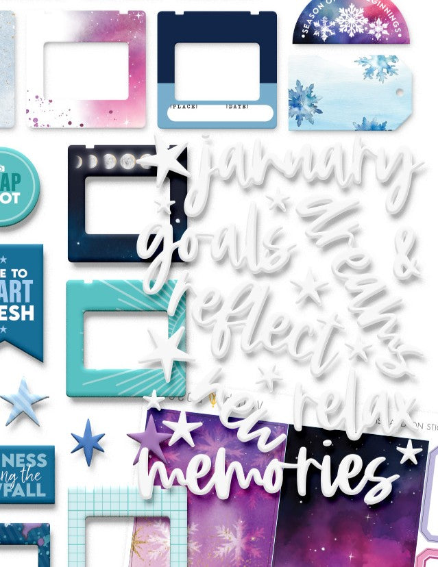 Silent Moon White Foam Word Stickers from the MMK - January 2024