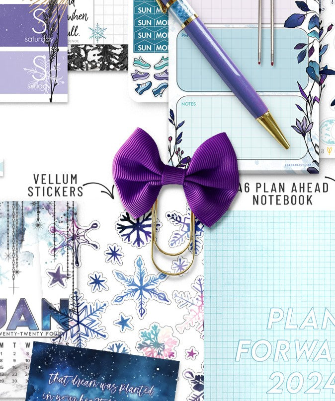 Silent Moon Purple Fabric Bow Clip - January 2024
