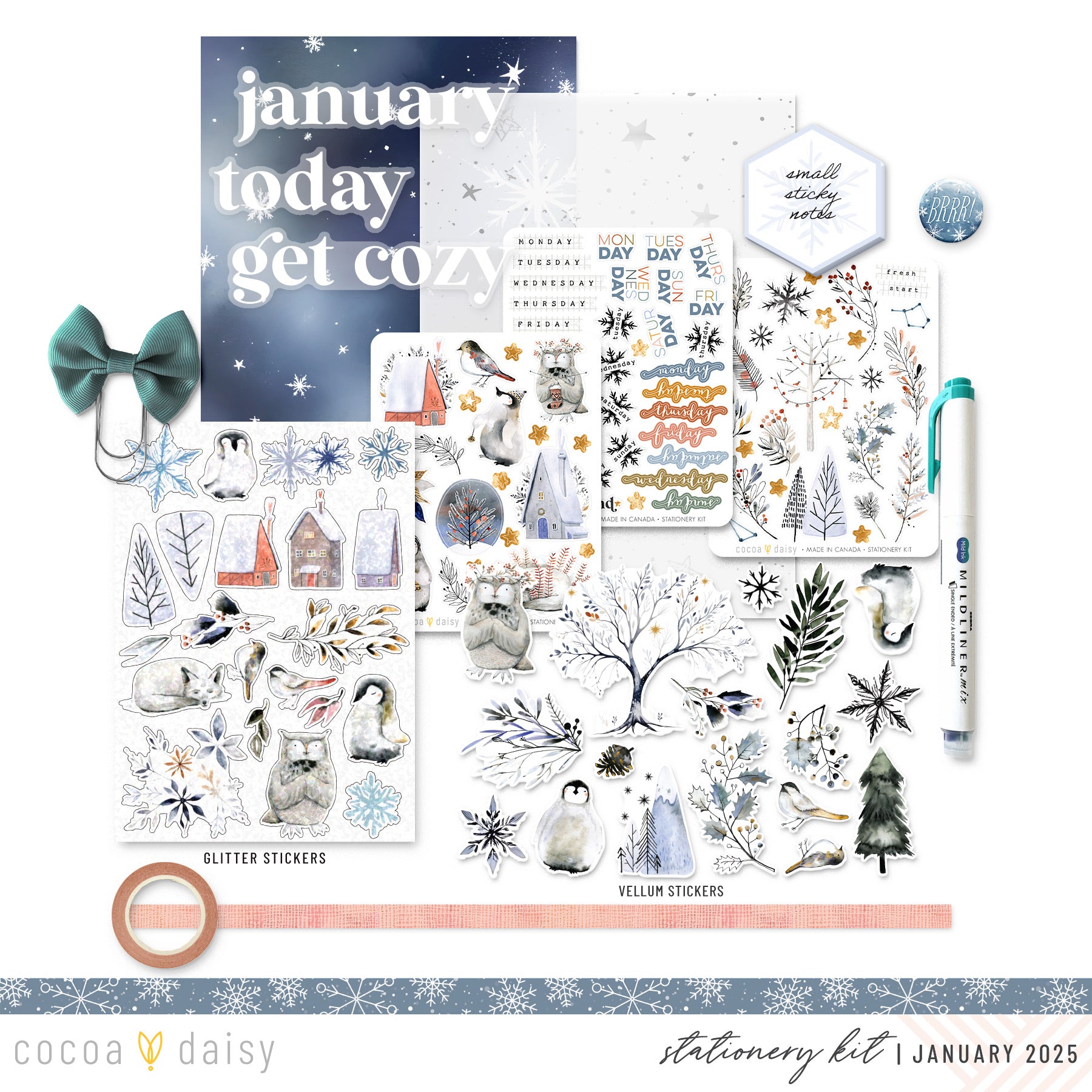 Nordic Nights Stationery Kit - January 2025