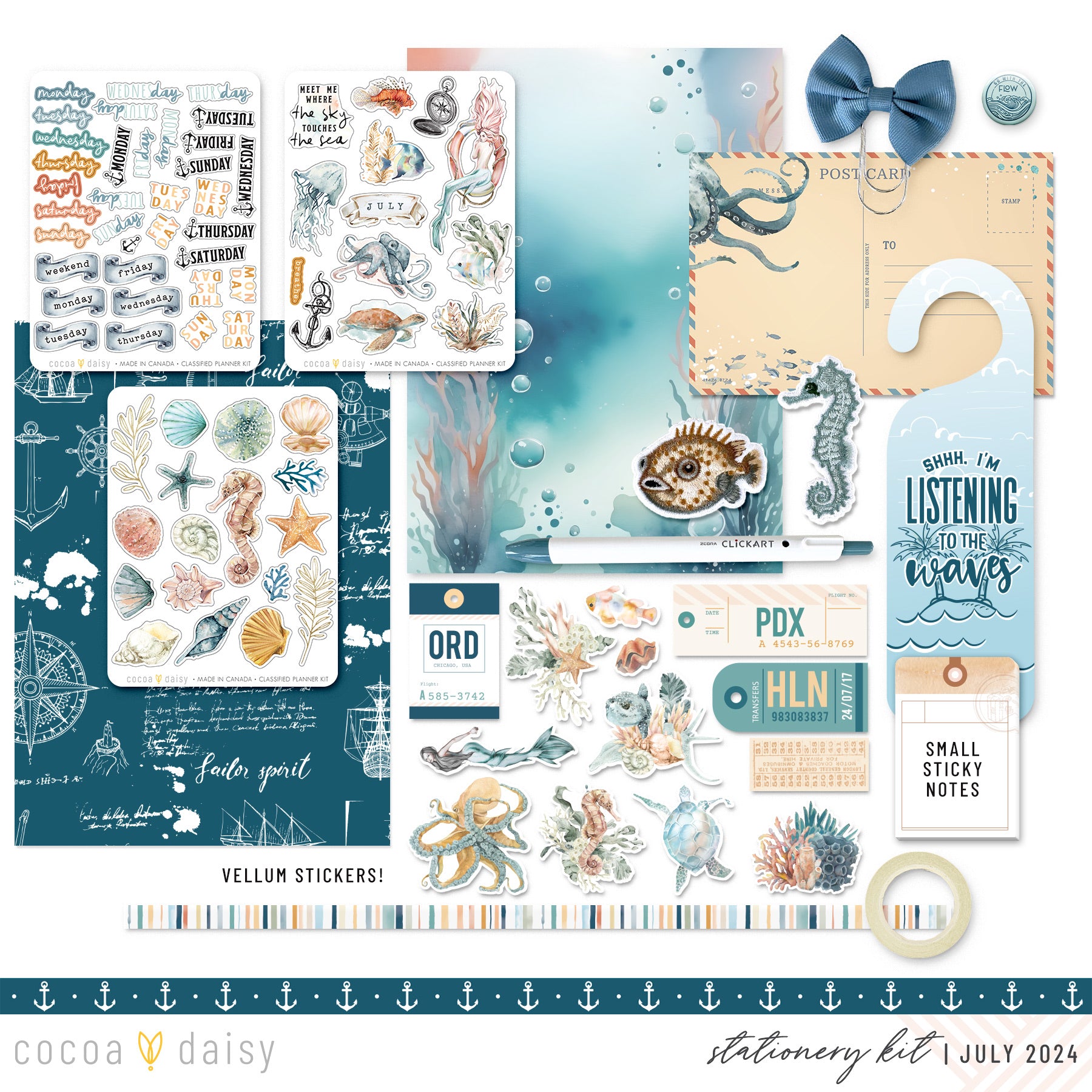 Into The Blue Stationery Kit July 2024