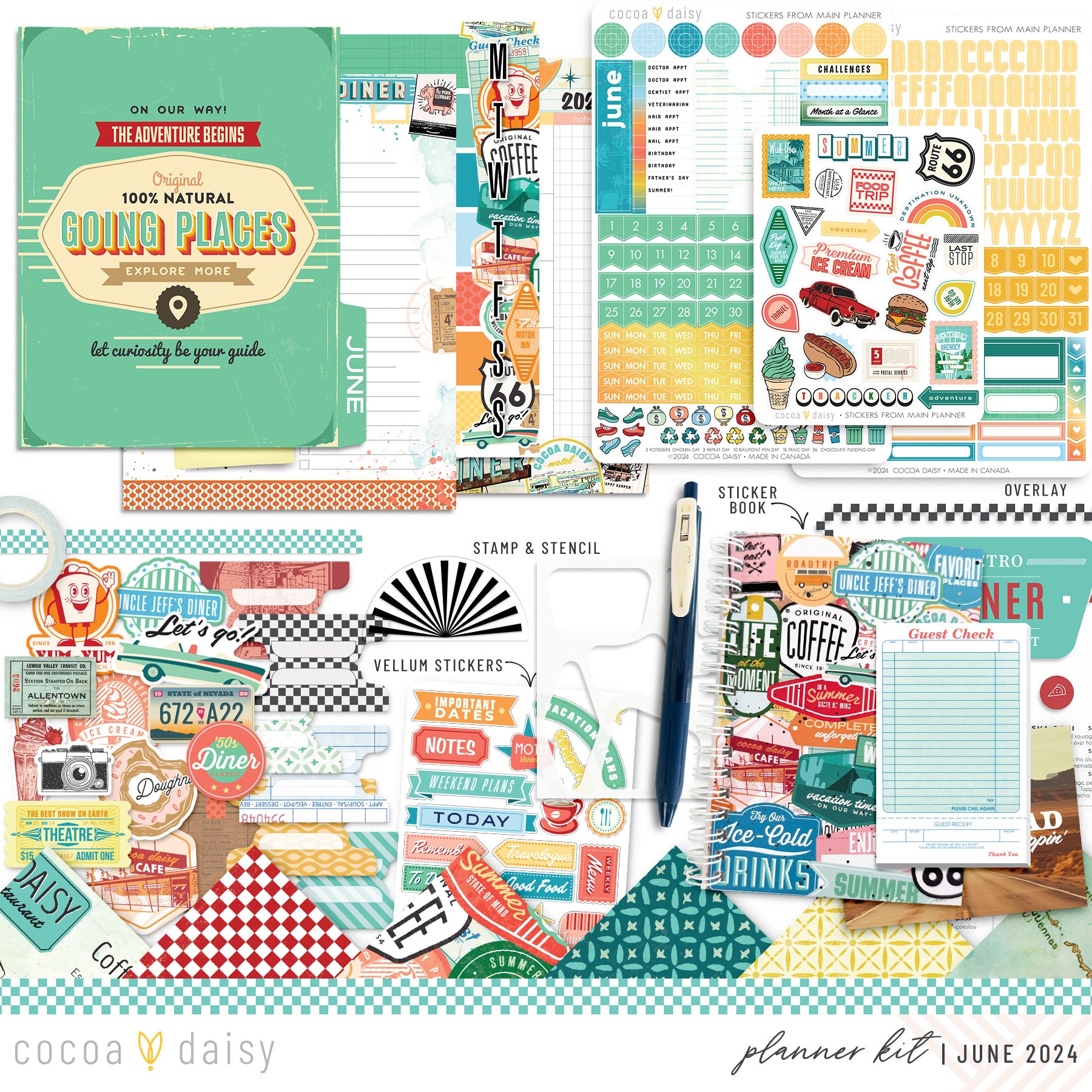 Let's Go Planner Kit - Choose your insert or notebook June 2024