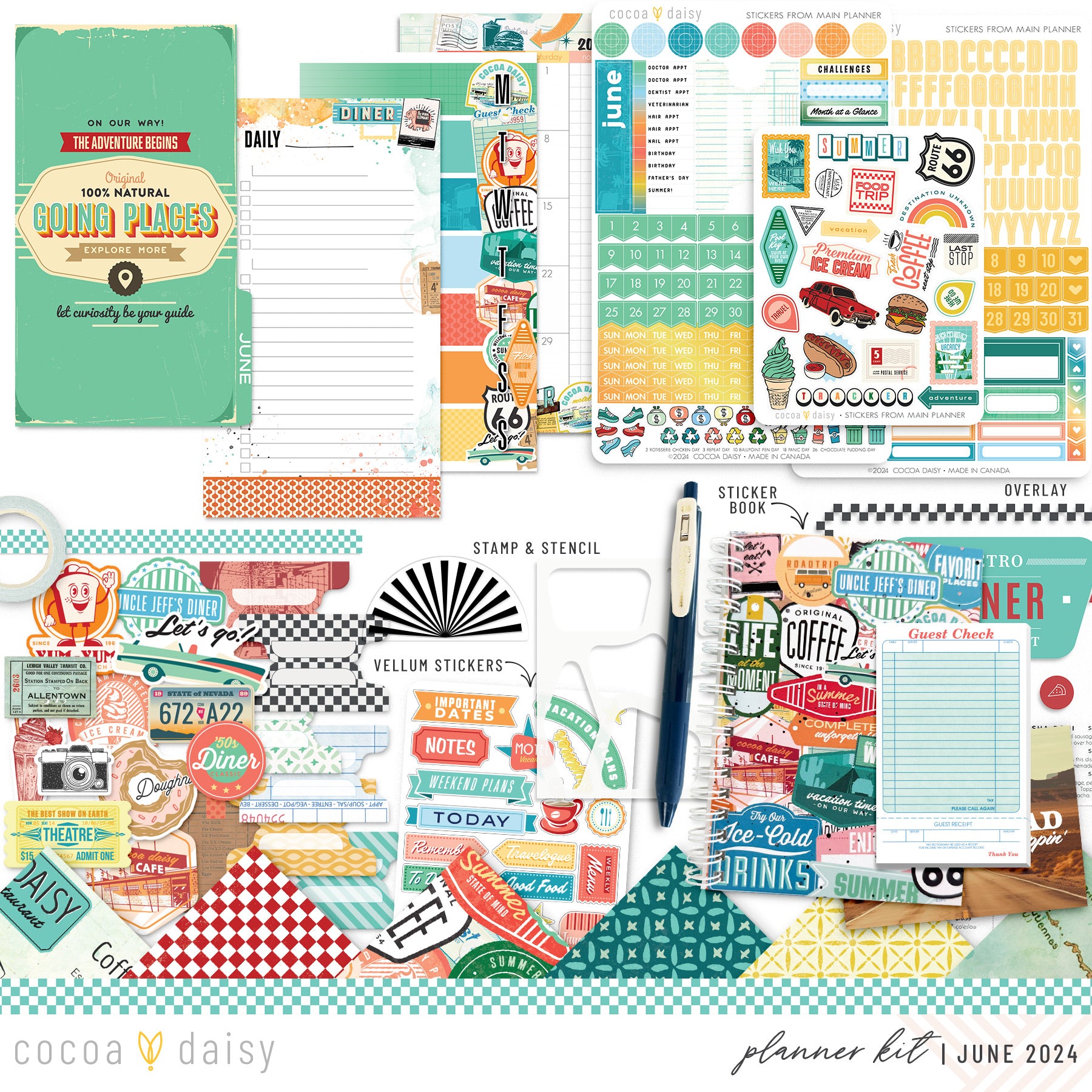 Let's Go Planner Kit - Choose your insert or notebook June 2024