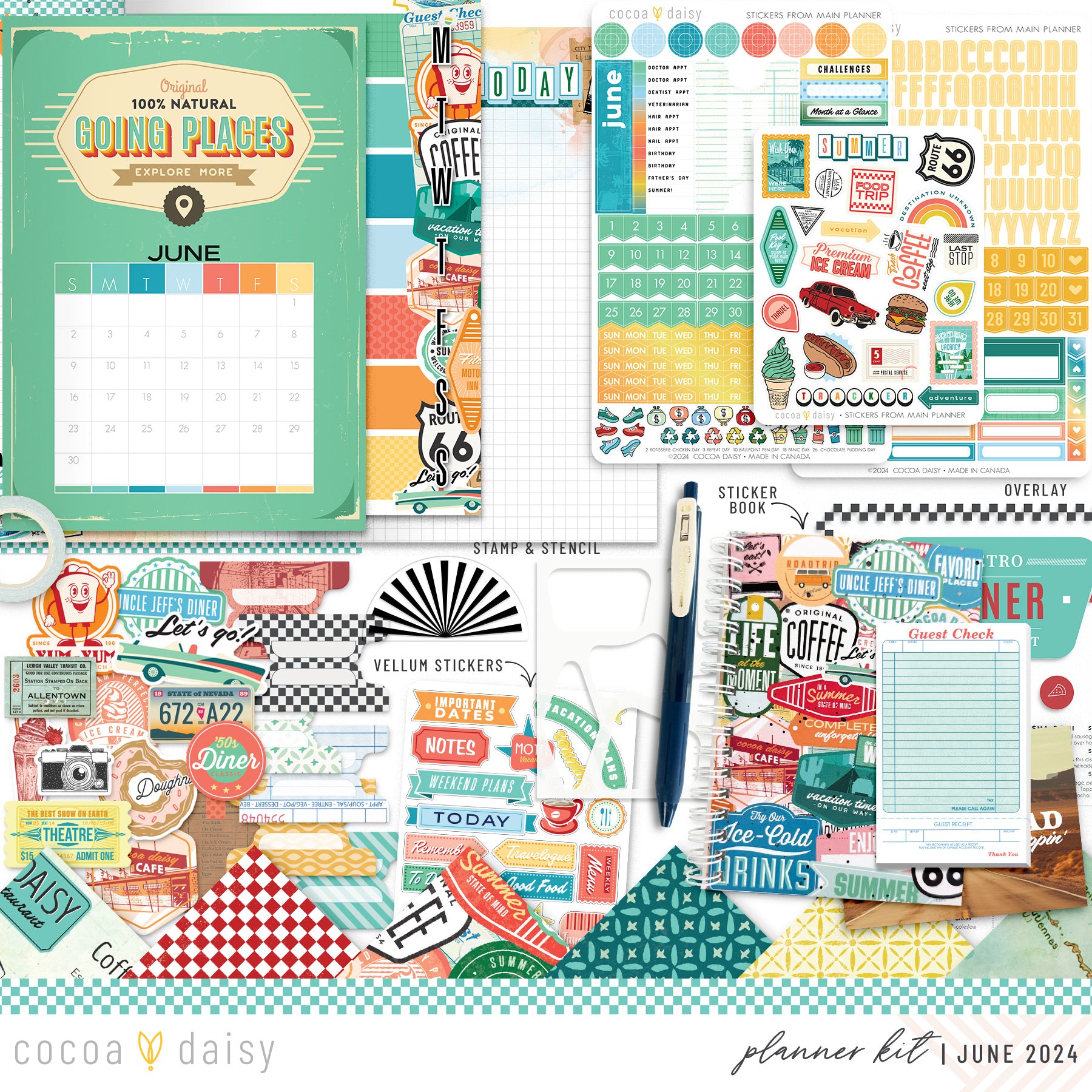 Let's Go Planner Kit - Choose your insert or notebook June 2024