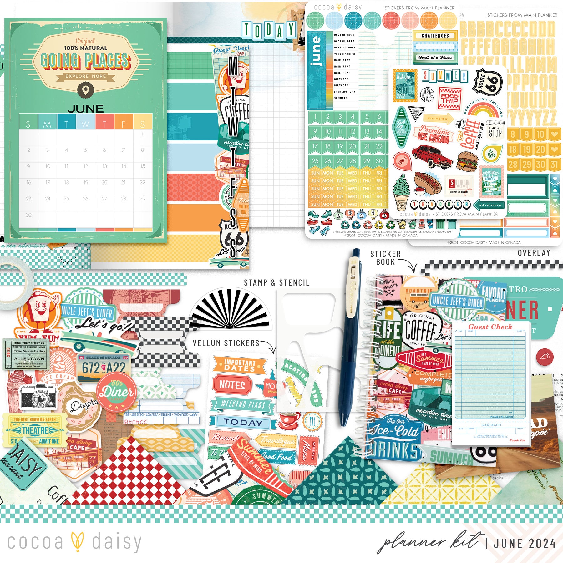 Let's Go Planner Kit - Choose your insert or notebook June 2024